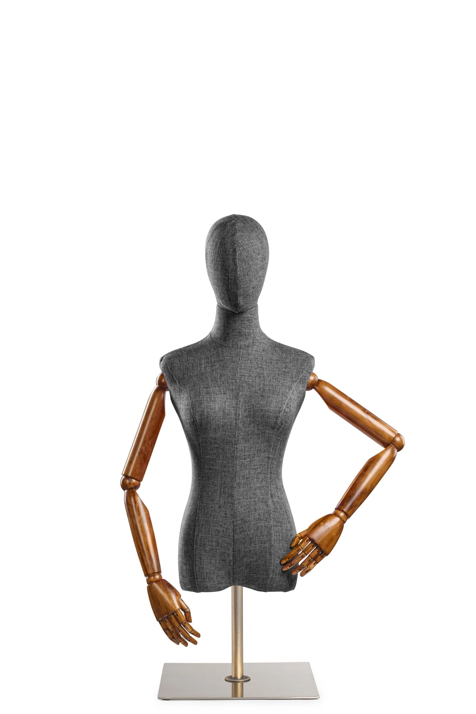 Female Display Dress Form on Metal Tabletop Base (Head & Arms Version) - Image 54