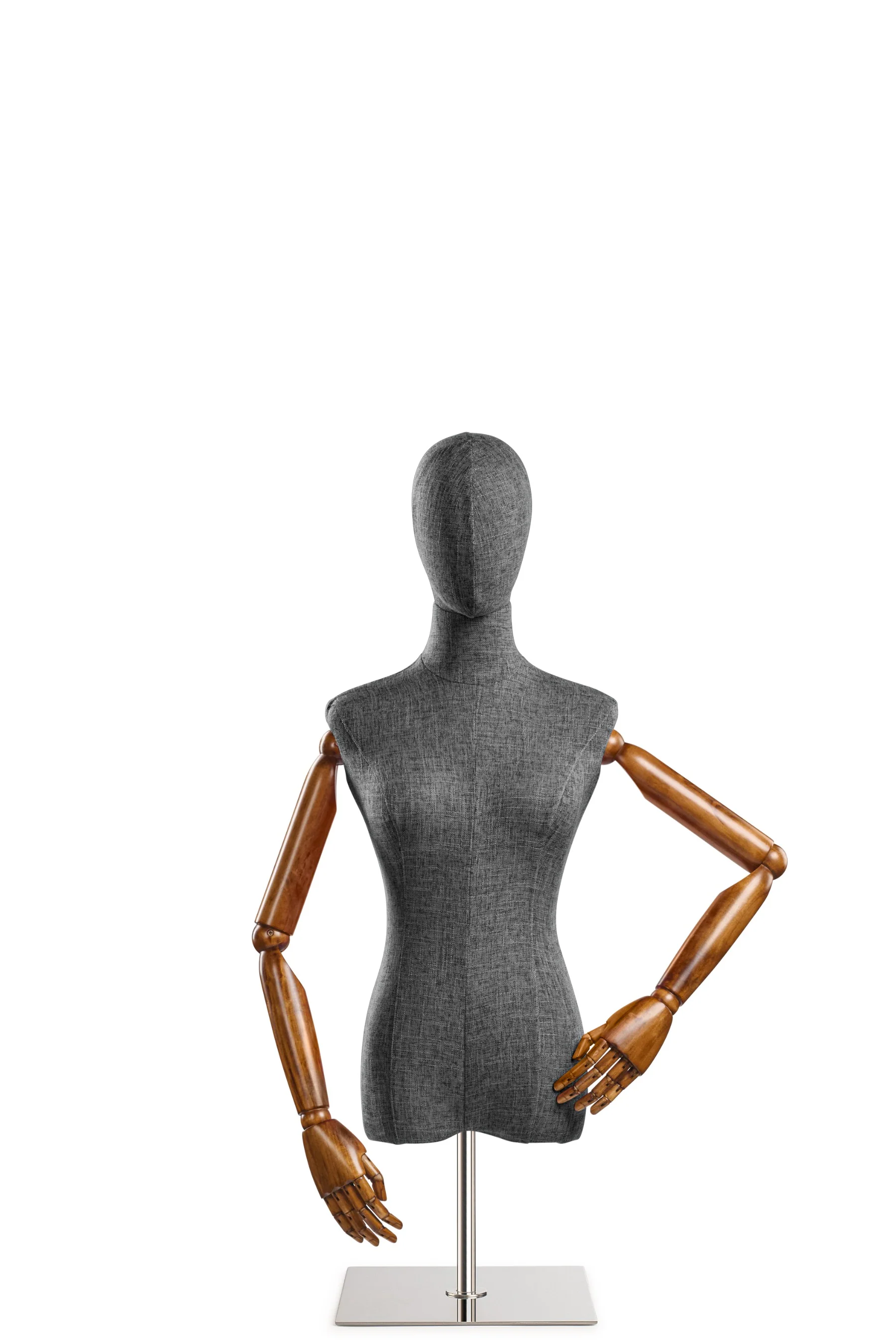 Female Display Dress Form on Metal Tabletop Base (Head & Arms Version) - Image 56
