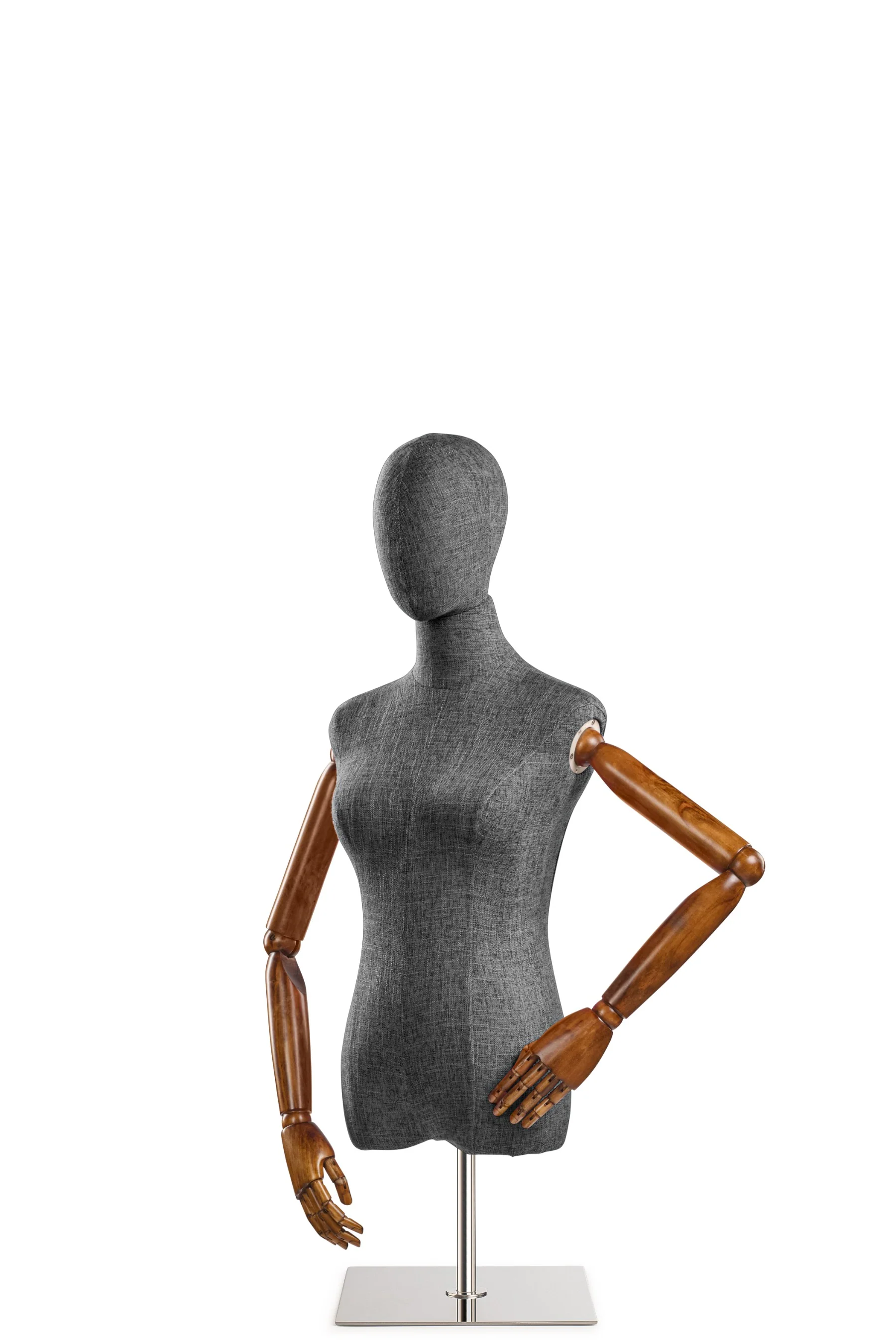 Female Display Dress Form on Metal Tabletop Base (Head & Arms Version) - Image 57
