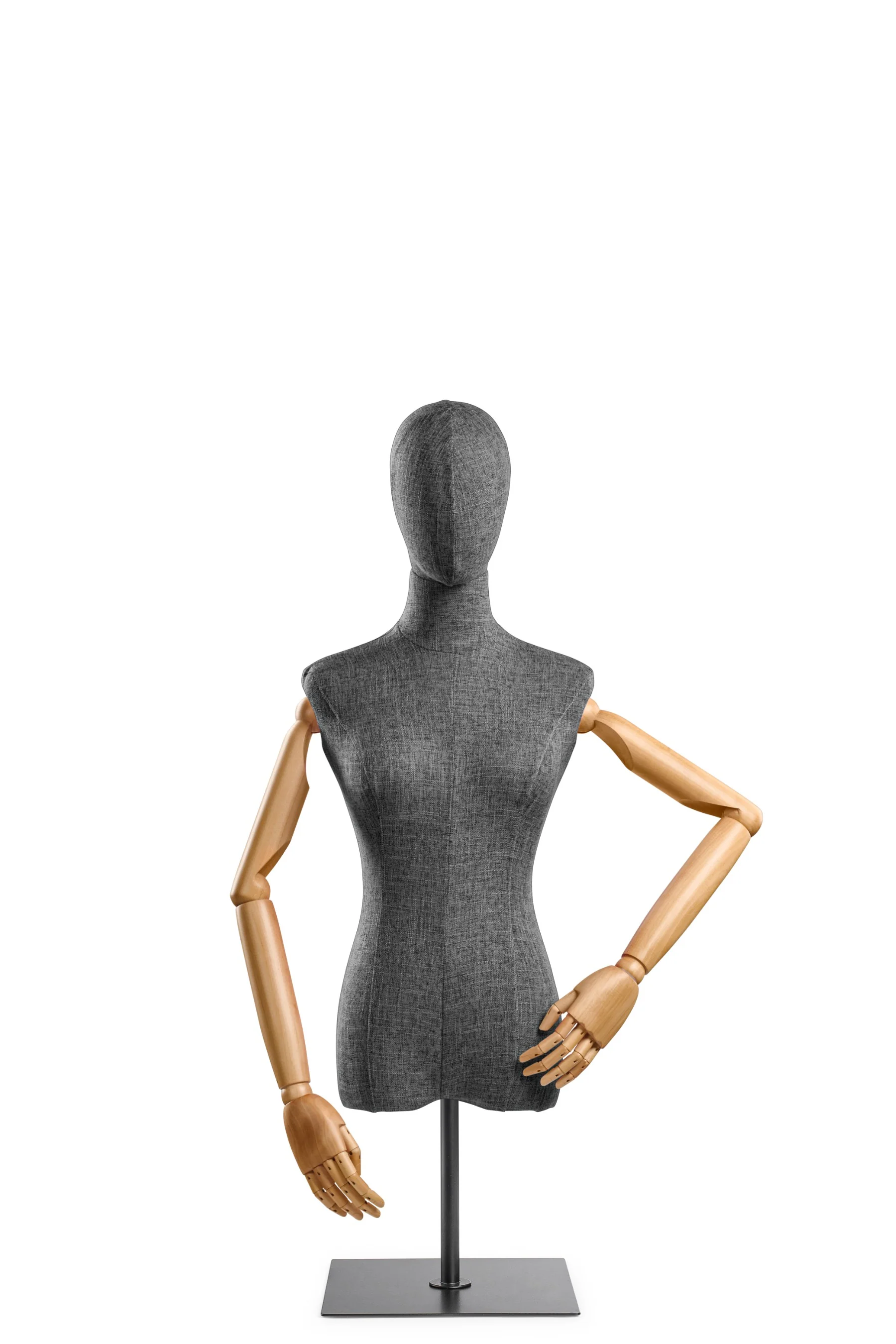 Female Display Dress Form on Metal Tabletop Base (Head & Arms Version) - Image 58