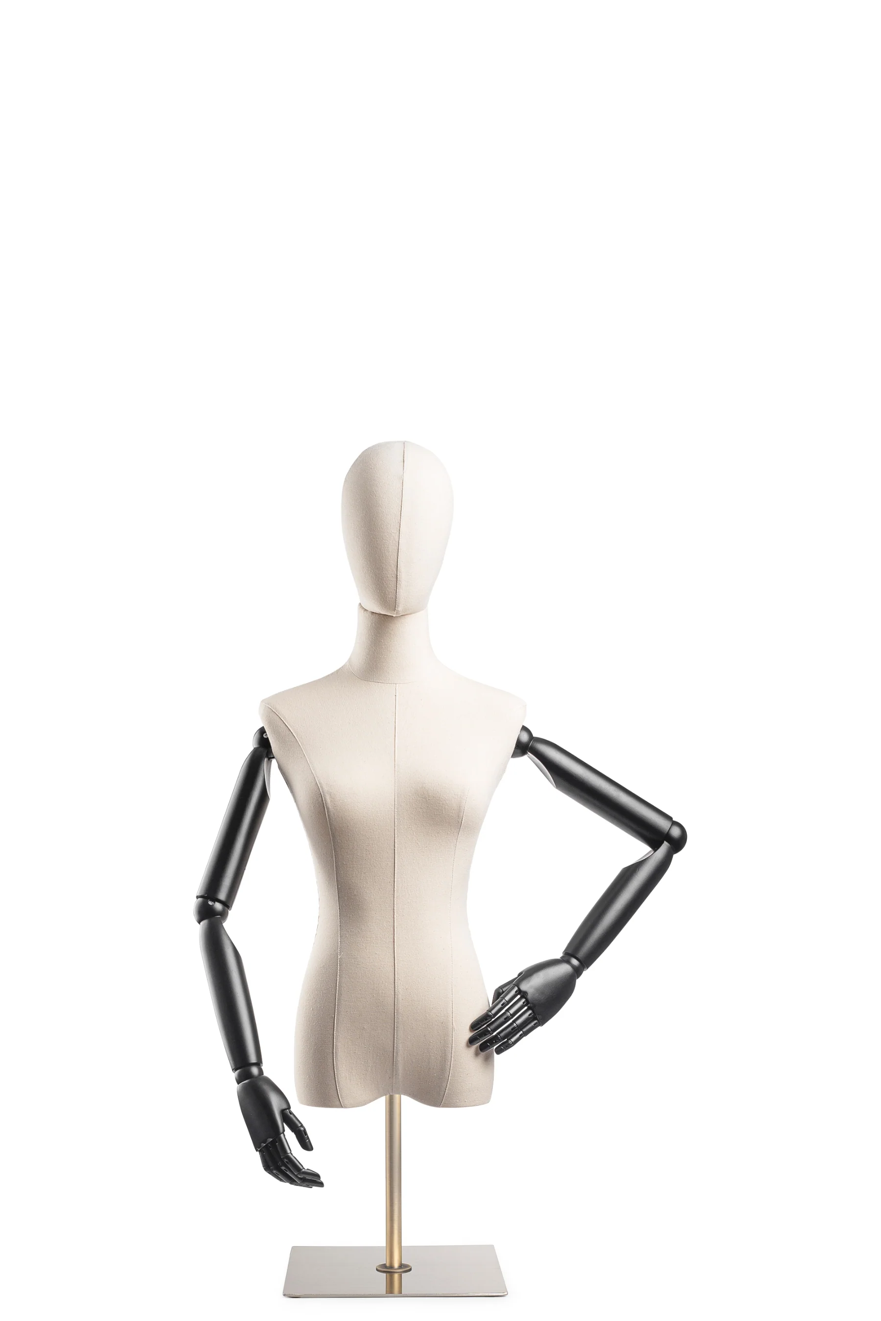 Female Display Dress Form on Metal Tabletop Base (Head & Arms Version) - Image 6