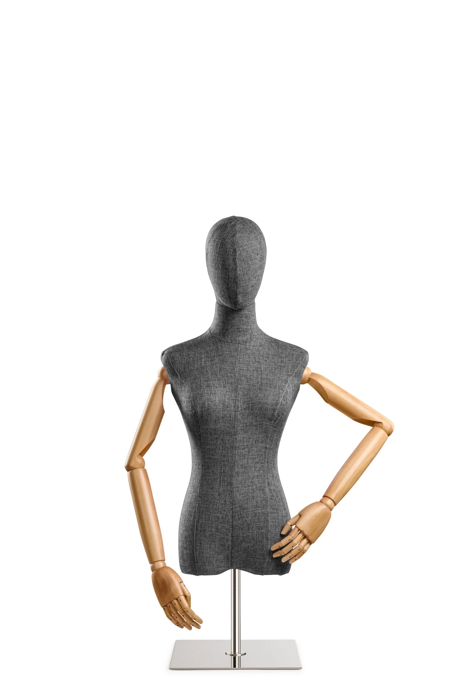 Female Display Dress Form on Metal Tabletop Base (Head & Arms Version) - Image 62