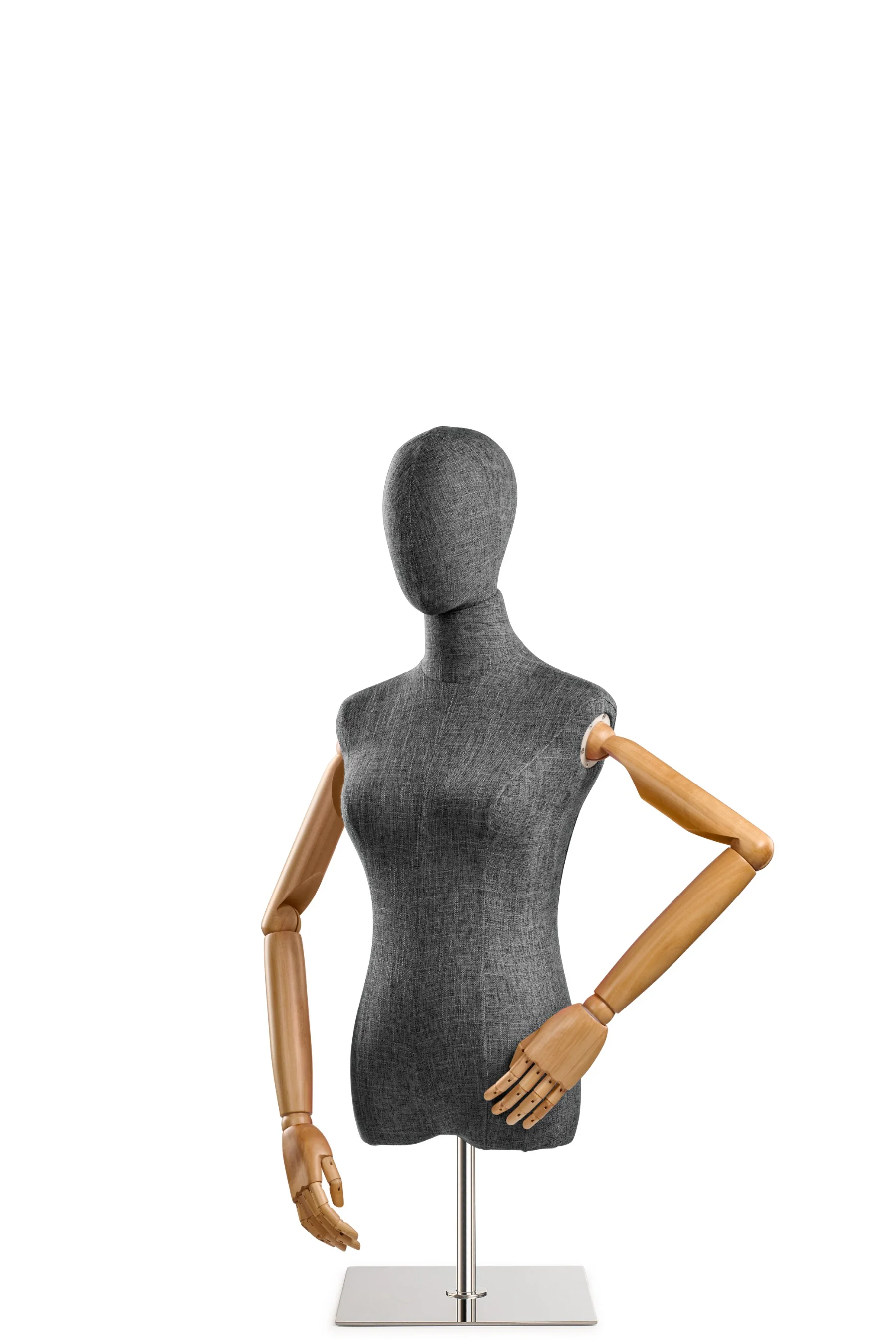 Female Display Dress Form on Metal Tabletop Base (Head & Arms Version) - Image 63