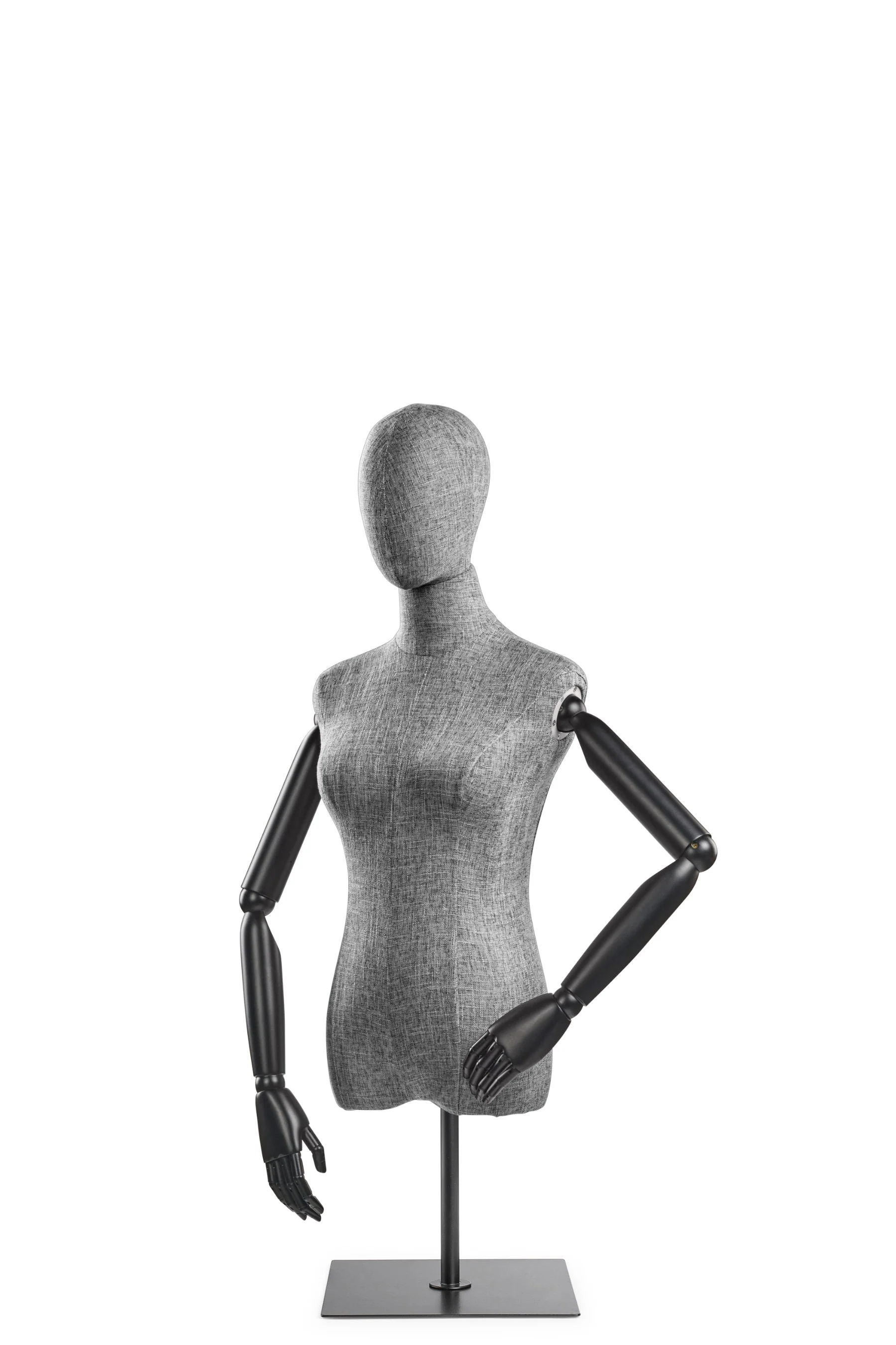 Female Display Dress Form on Metal Tabletop Base (Head & Arms Version) - Image 65