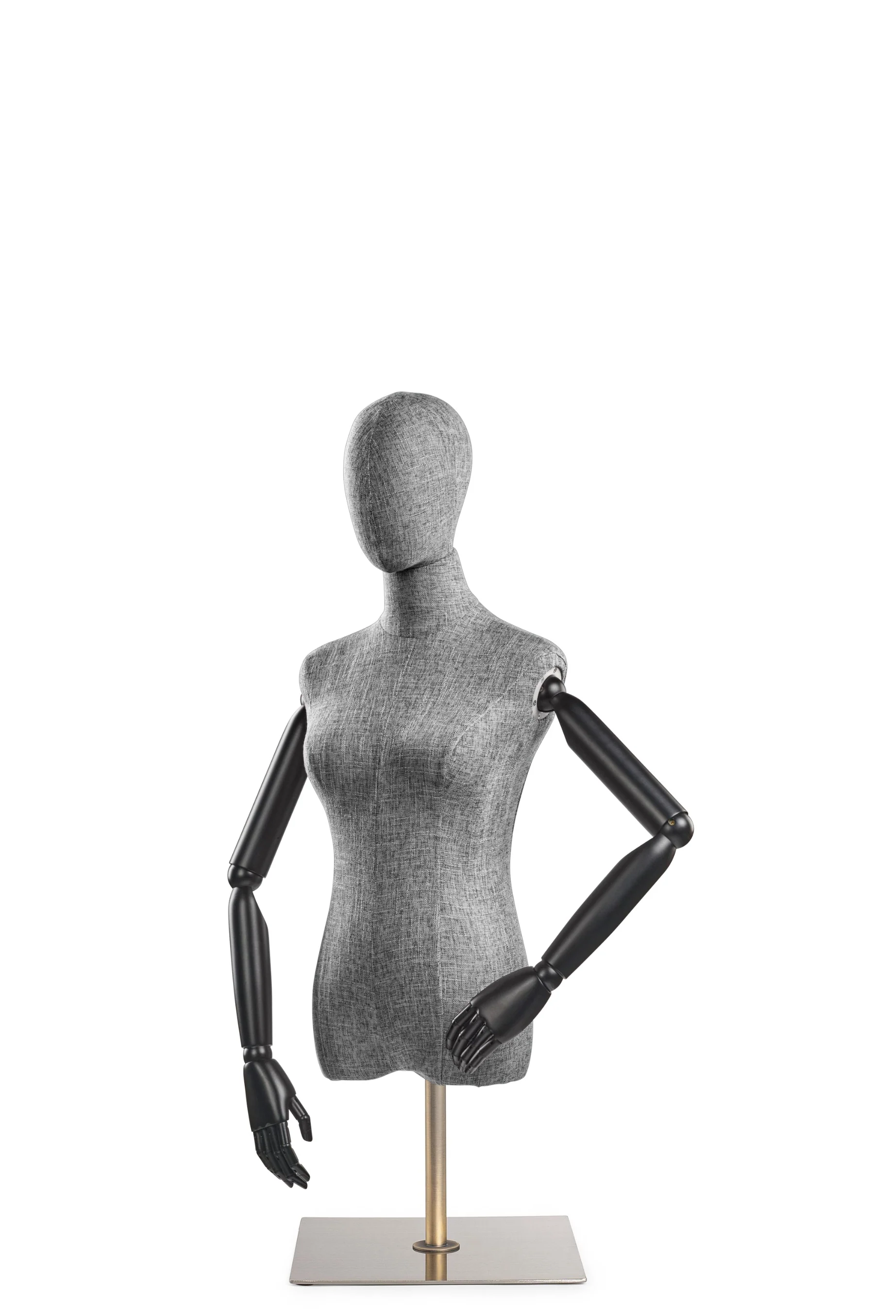 Female Display Dress Form on Metal Tabletop Base (Head & Arms Version) - Image 67