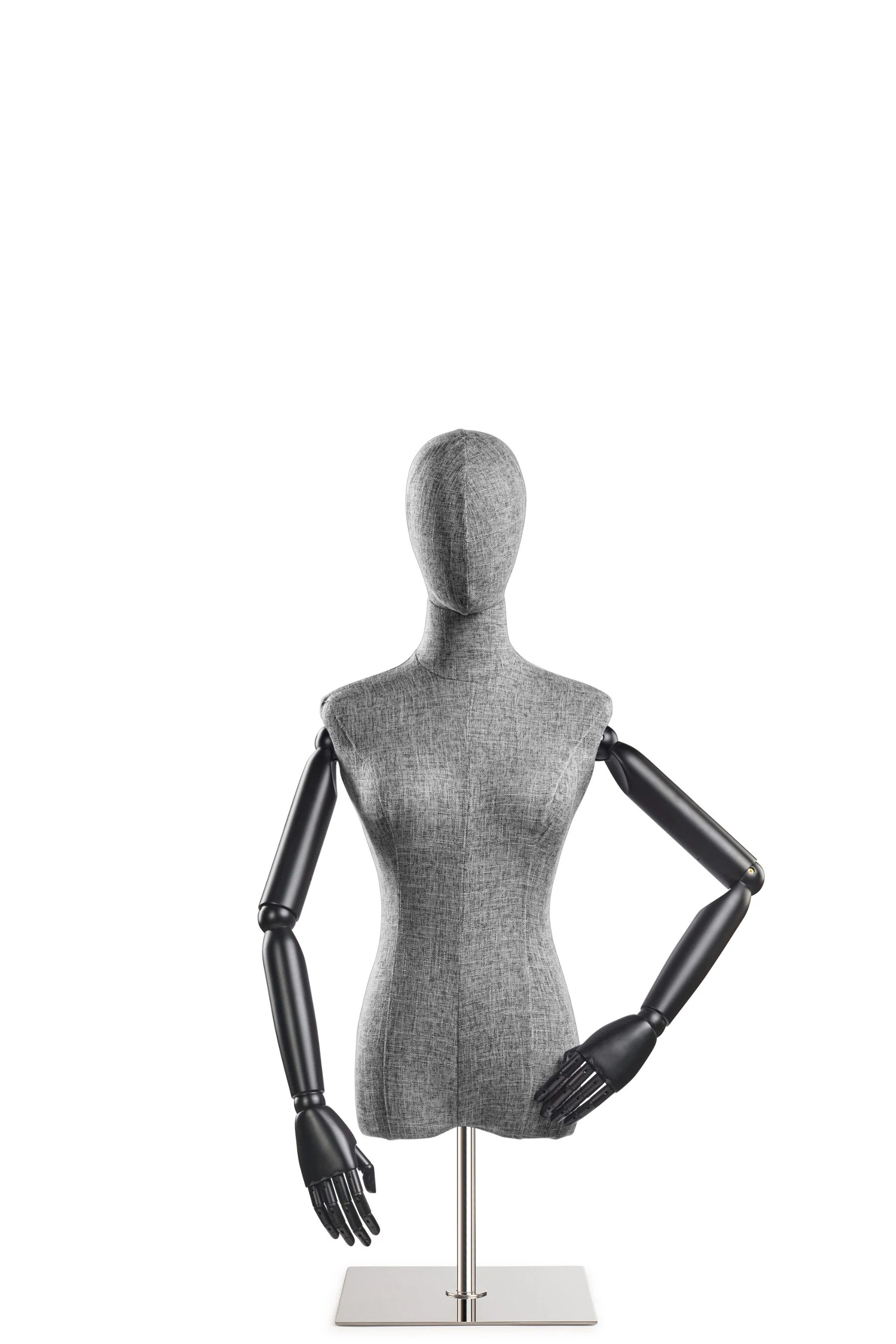 Female Display Dress Form on Metal Tabletop Base (Head & Arms Version) - Image 68