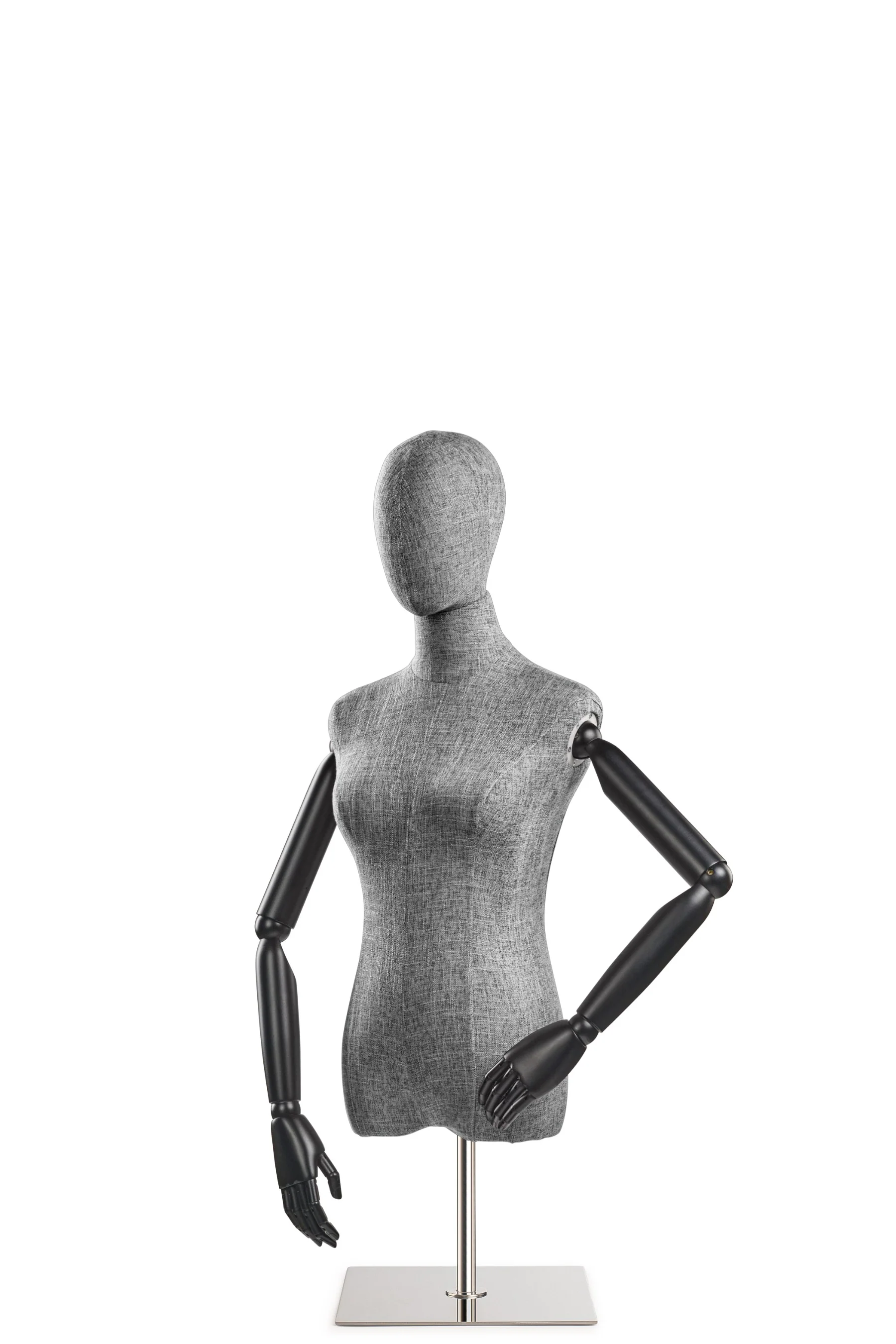Female Display Dress Form on Metal Tabletop Base (Head & Arms Version) - Image 69