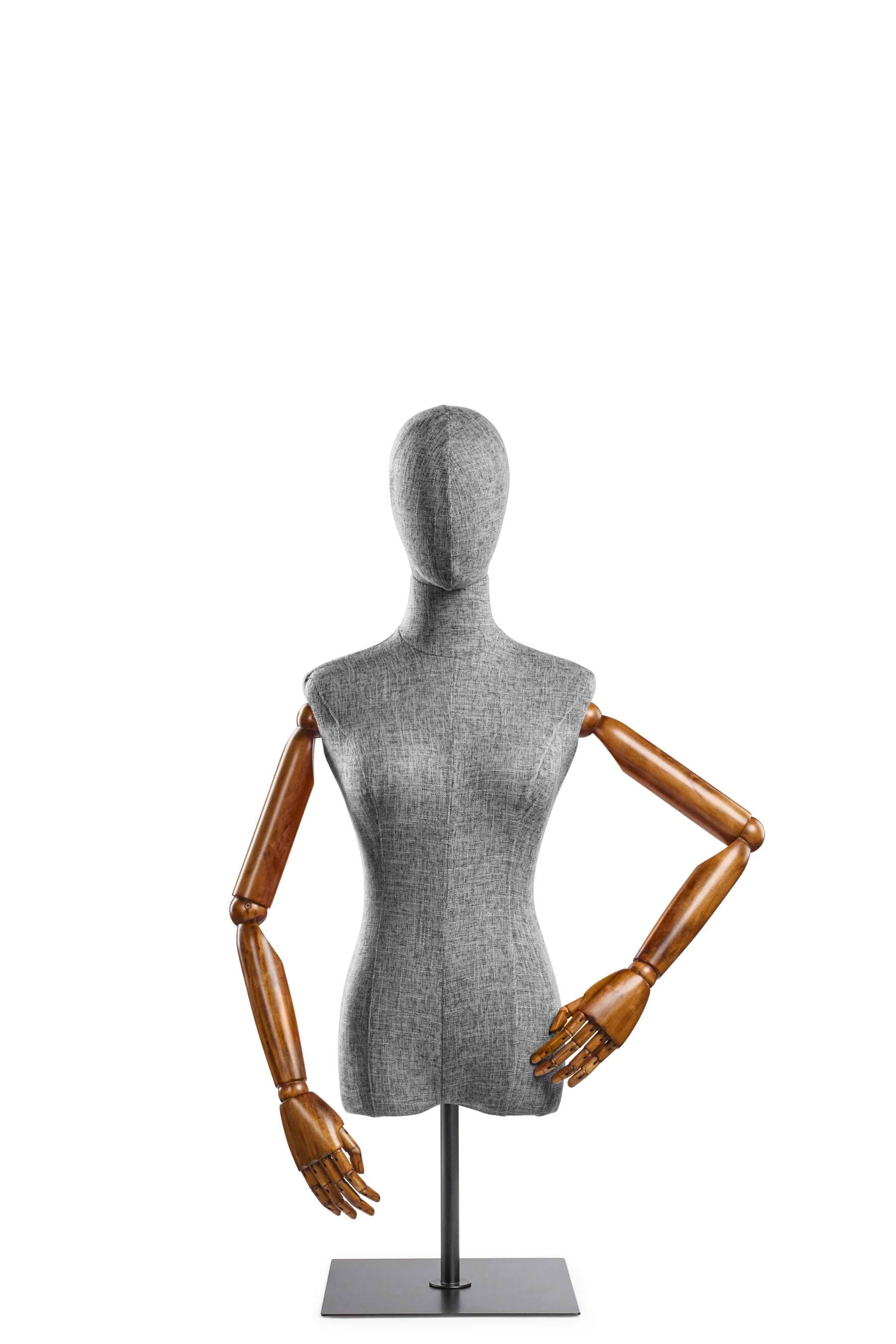 Female Display Dress Form on Metal Tabletop Base (Head & Arms Version) - Image 70