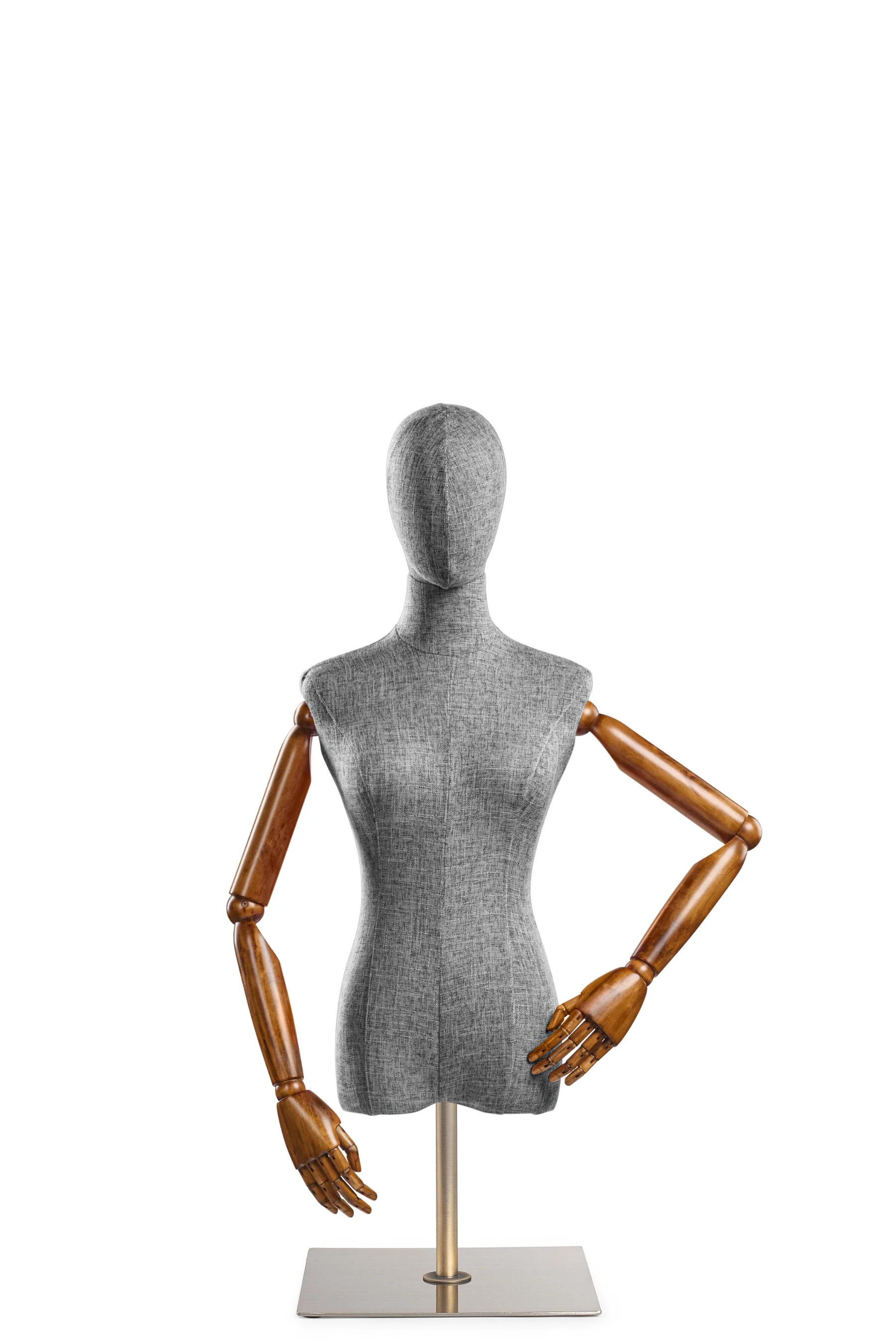 Female Display Dress Form on Metal Tabletop Base (Head & Arms Version) - Image 72