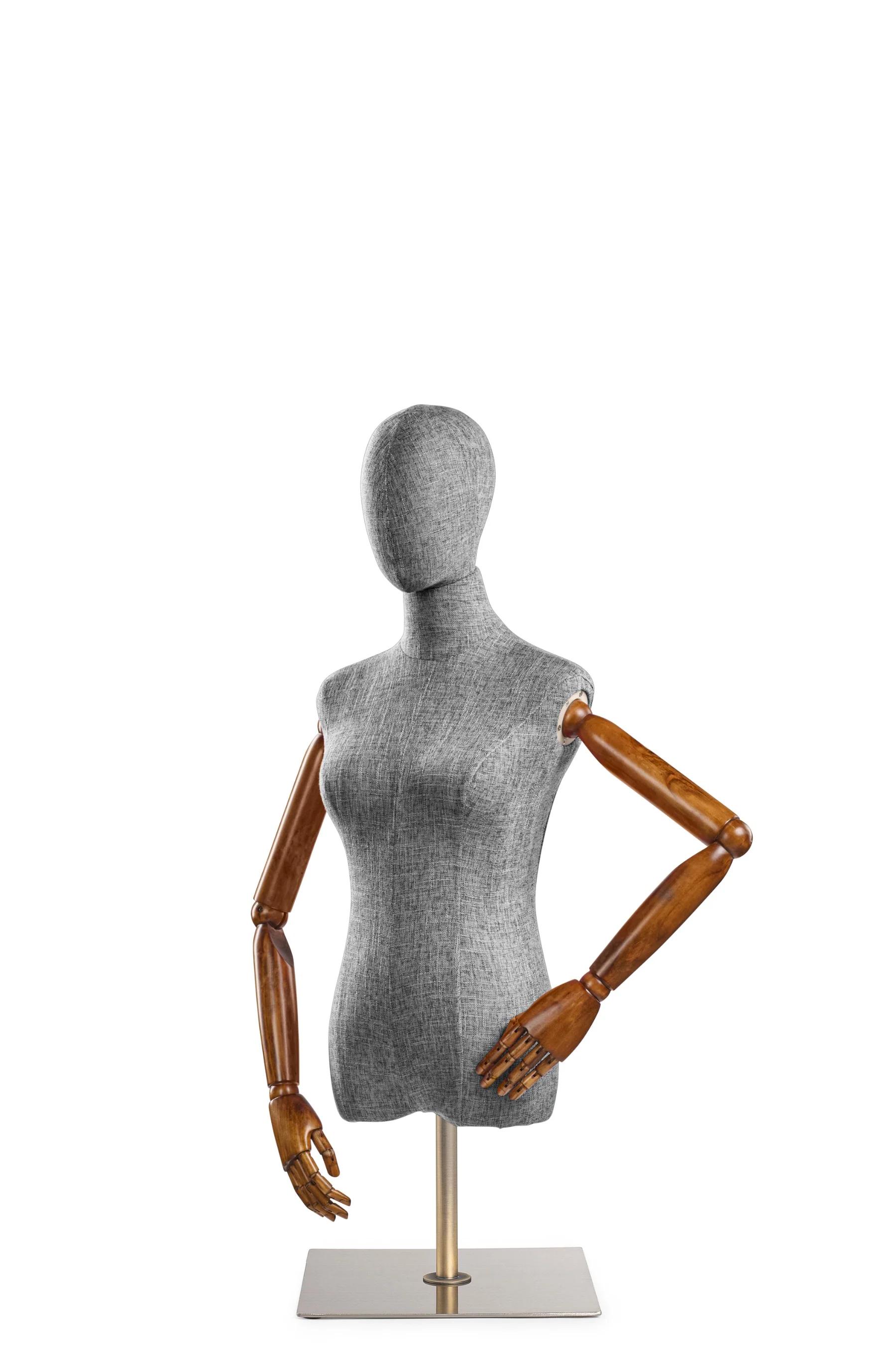 Female Display Dress Form on Metal Tabletop Base (Head & Arms Version) - Image 73
