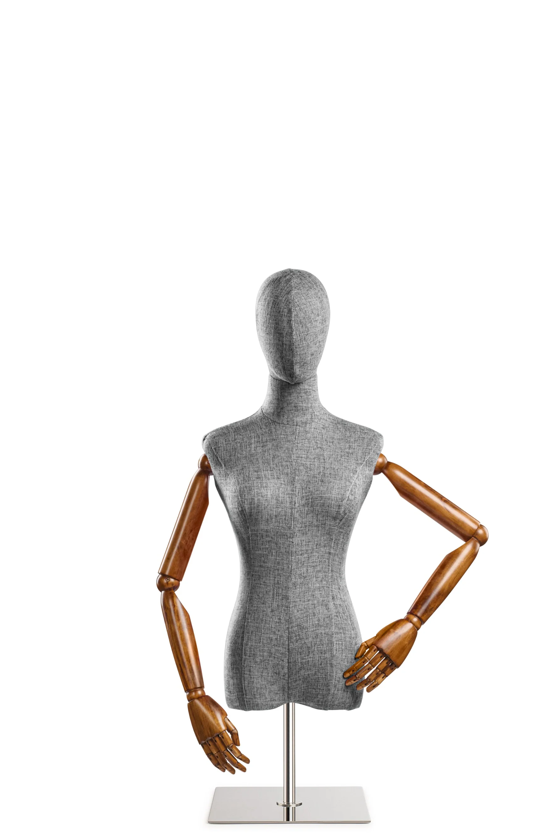 Female Display Dress Form on Metal Tabletop Base (Head & Arms Version) - Image 74