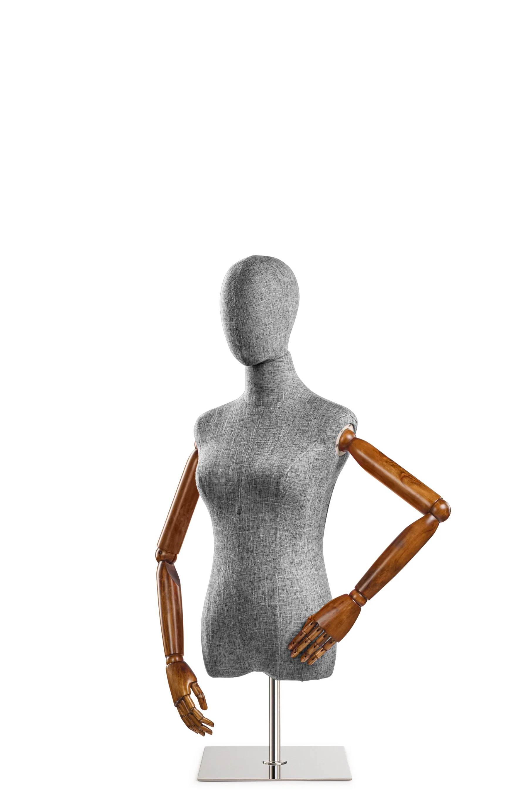 Female Display Dress Form on Metal Tabletop Base (Head & Arms Version) - Image 75