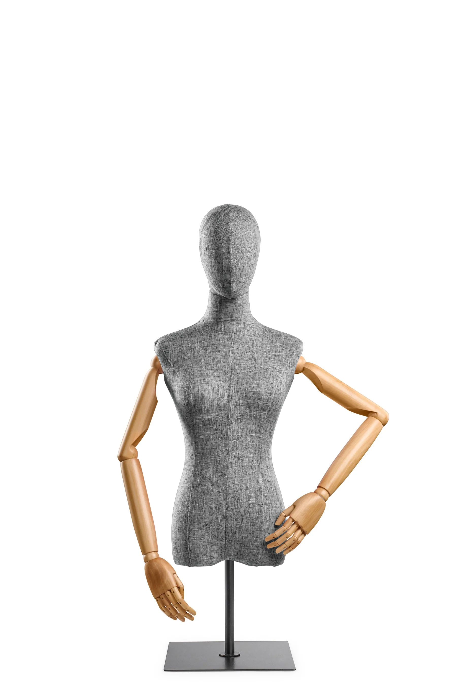 Female Display Dress Form on Metal Tabletop Base (Head & Arms Version) - Image 76