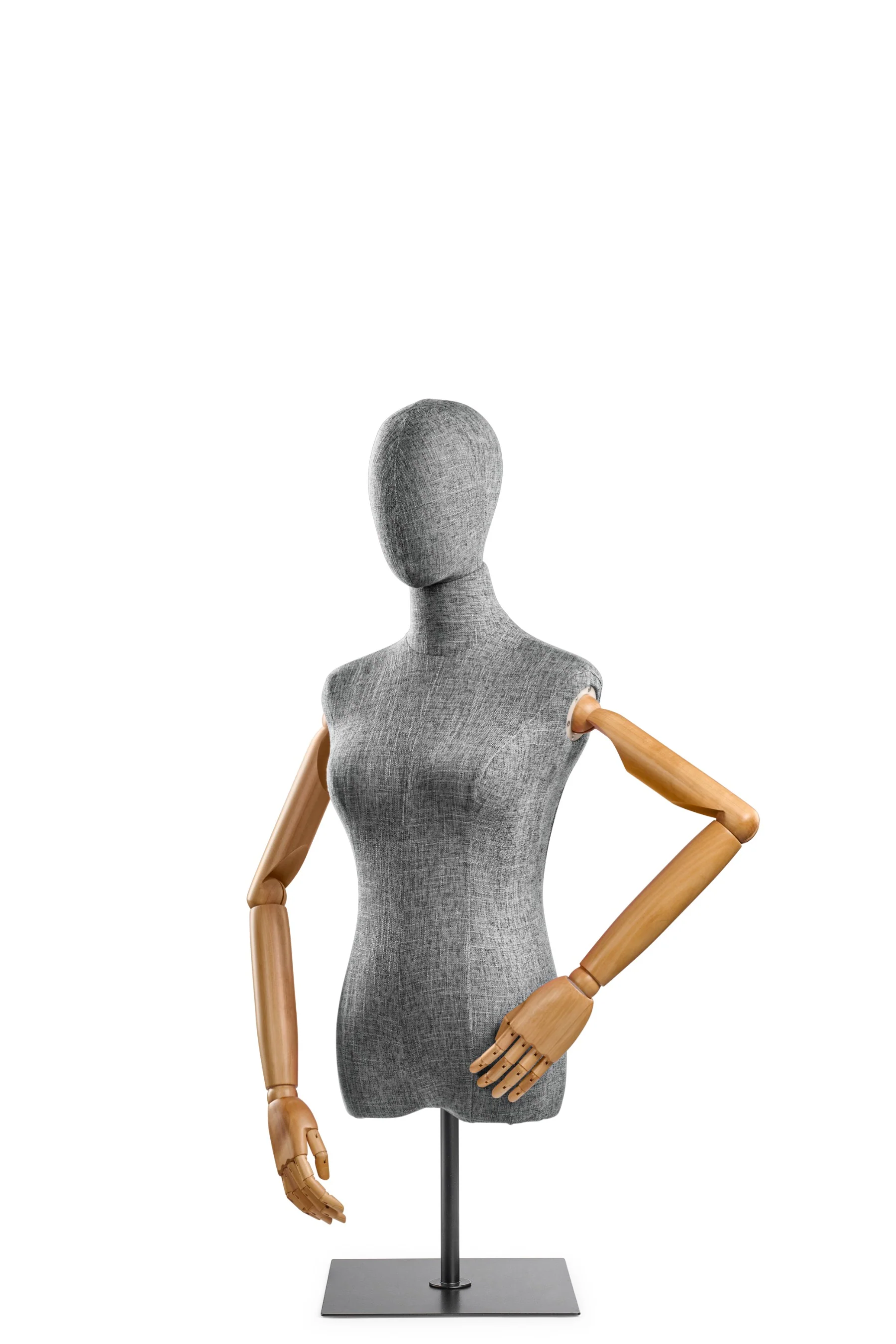 Female Display Dress Form on Metal Tabletop Base (Head & Arms Version) - Image 77