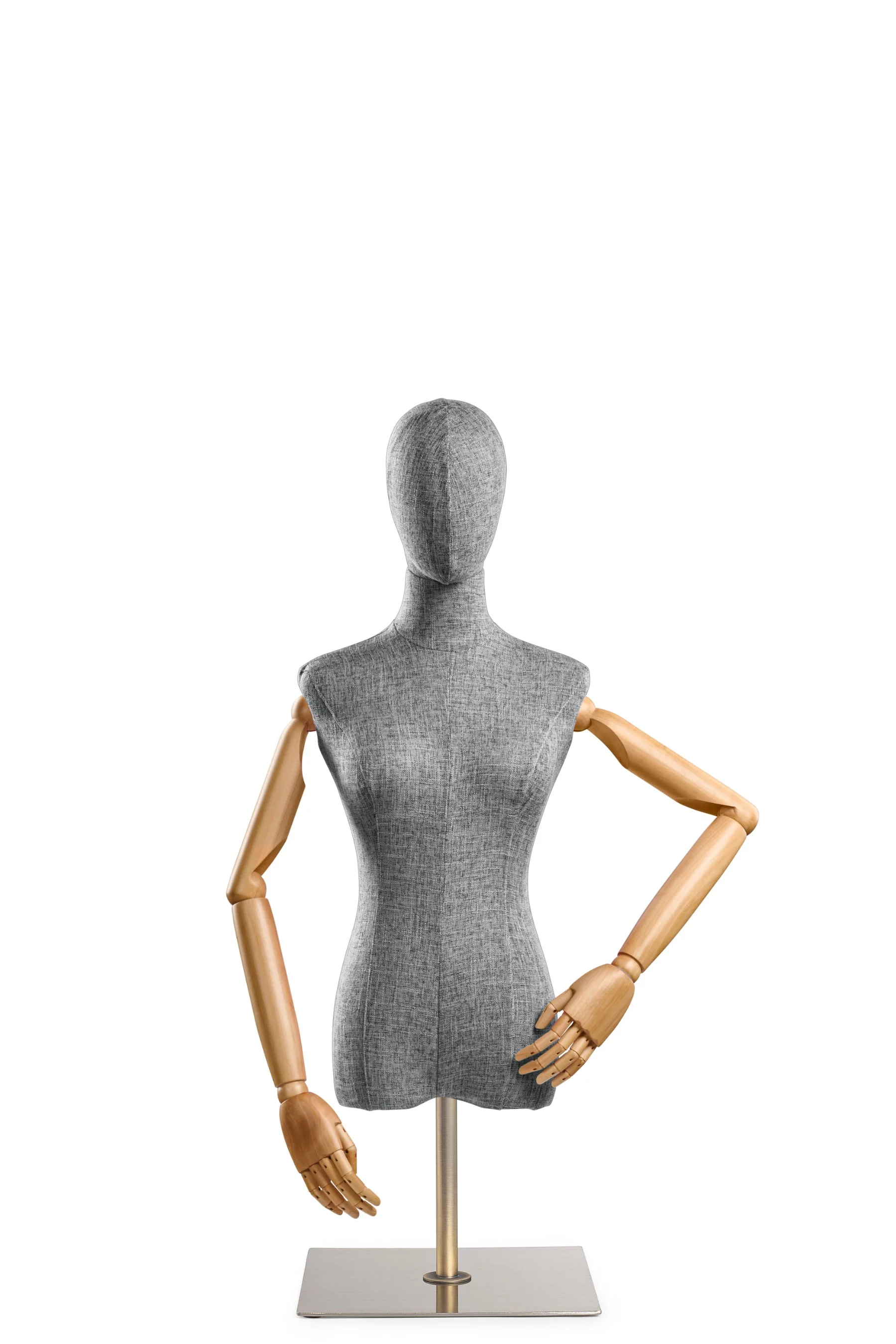 Female Display Dress Form on Metal Tabletop Base (Head & Arms Version) - Image 78