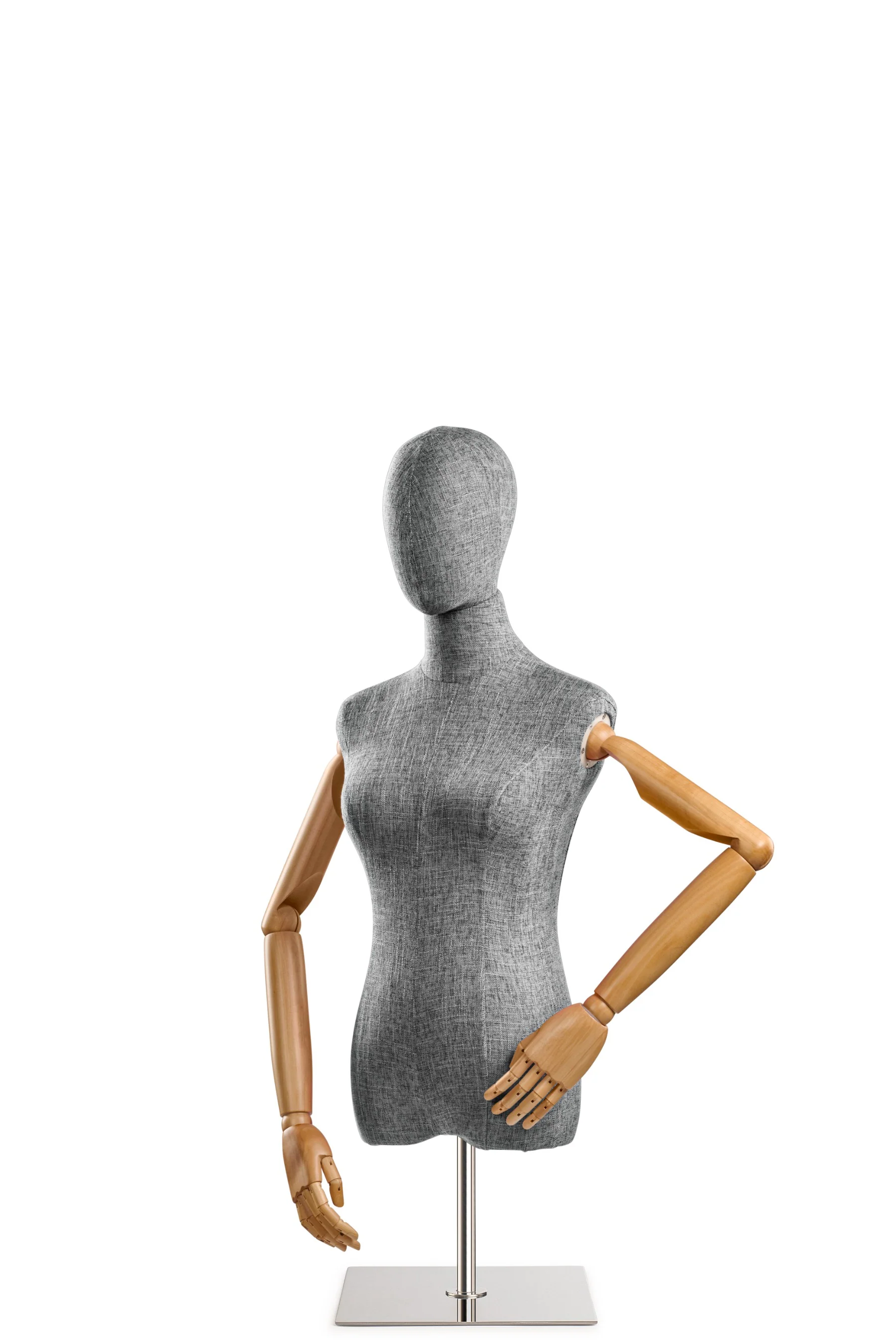 Female Display Dress Form on Metal Tabletop Base (Head & Arms Version) - Image 81
