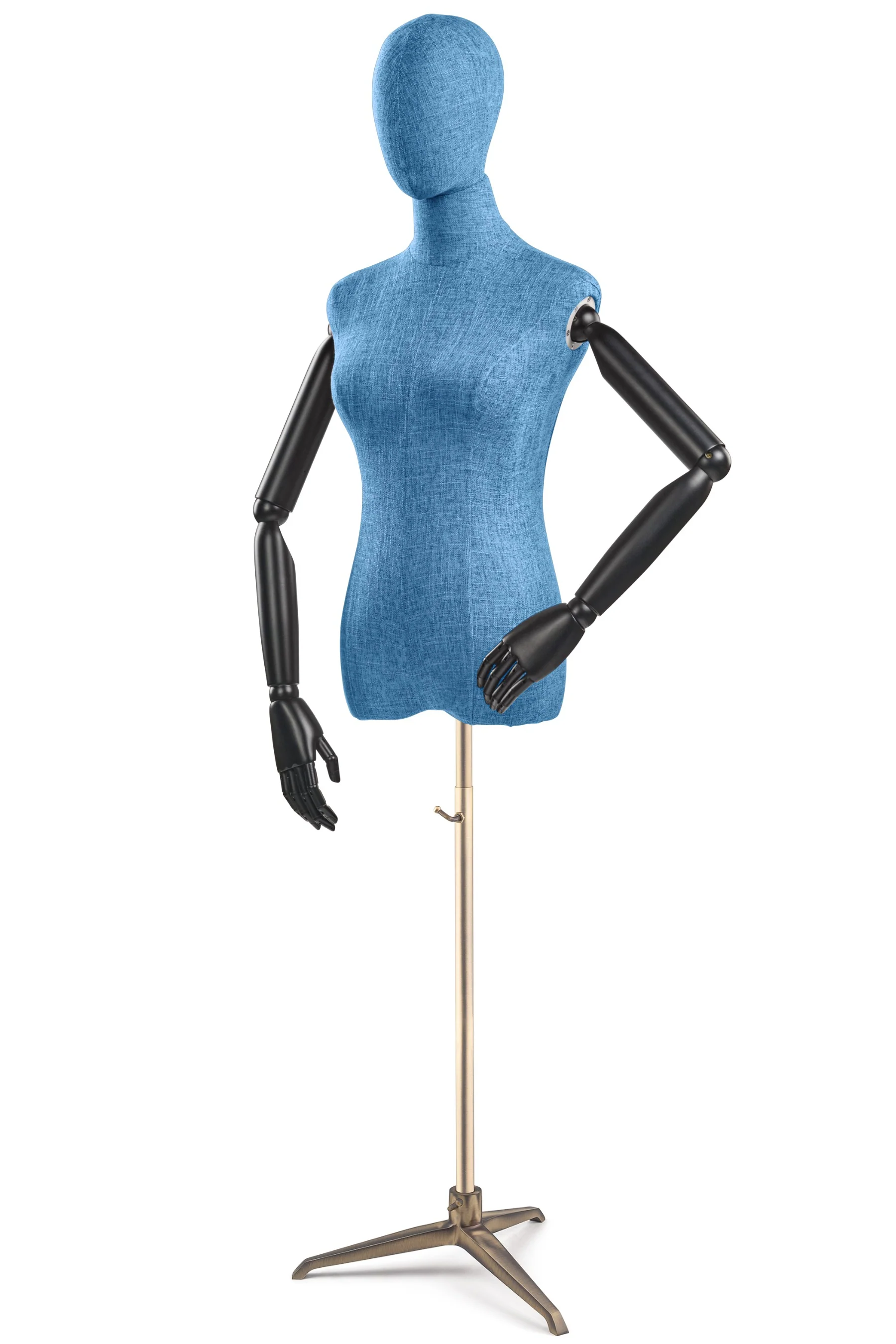 Female Display Dress Form on Metal Tripod Base (Head & Arms Version) - Image 20