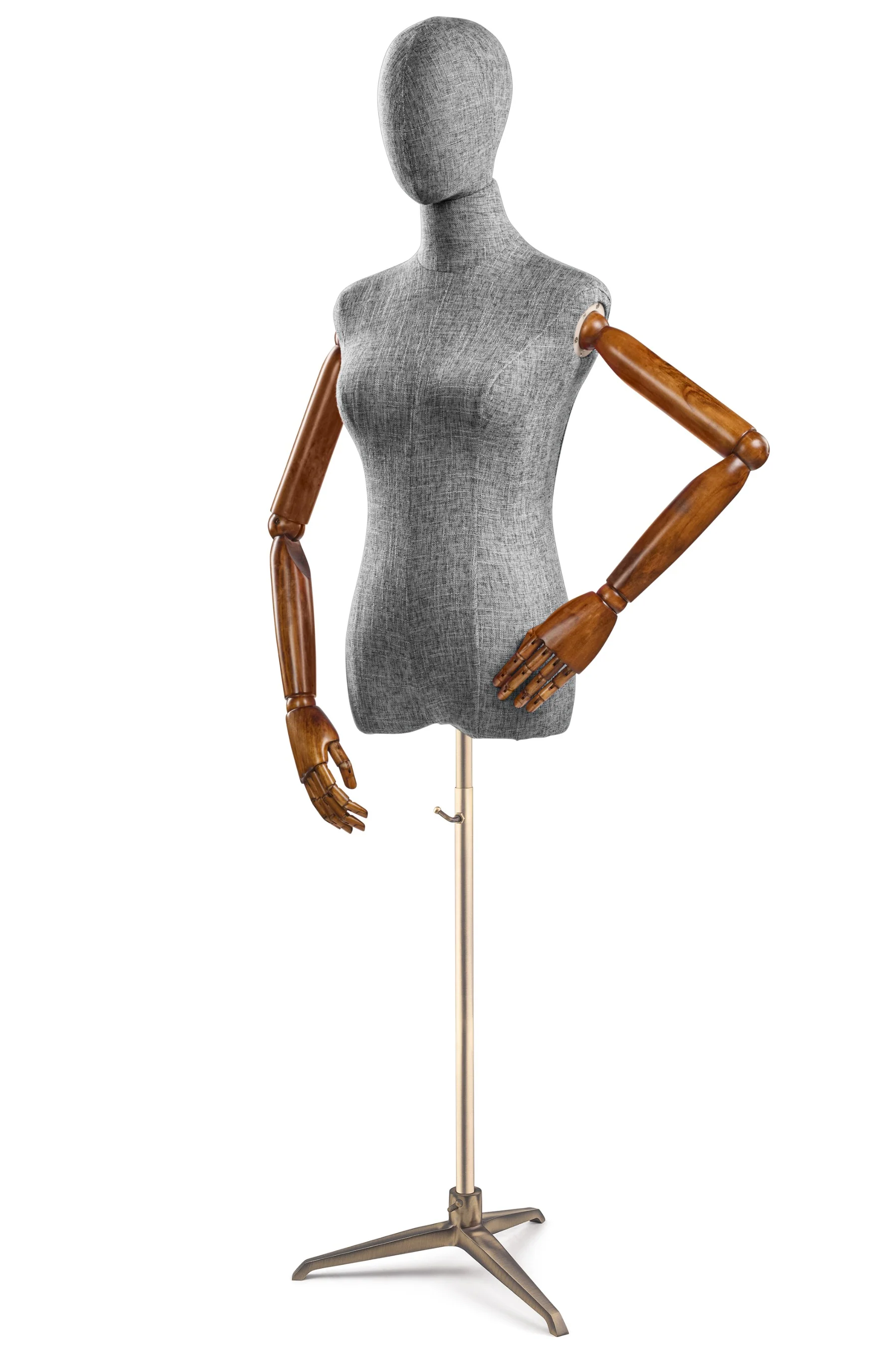 Female Display Dress Form on Metal Tripod Base (Head & Arms Version) - Image 62