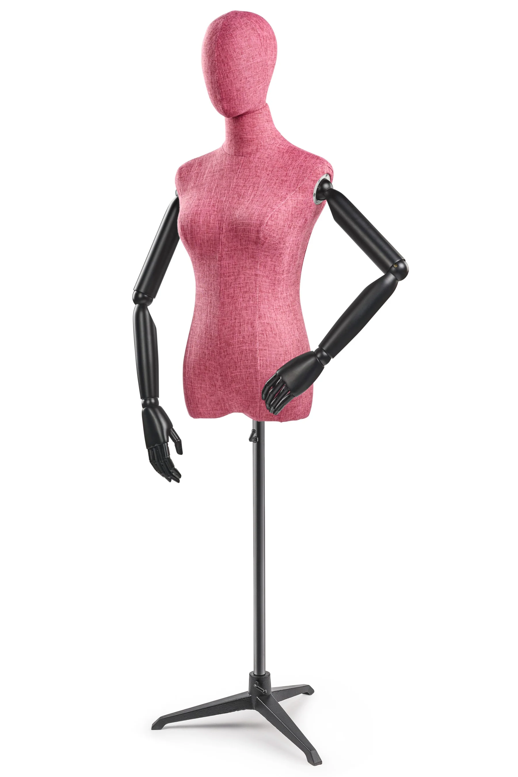 Female Display Dress Form on Metal Tripod Base (Head & Arms Version) - Image 72