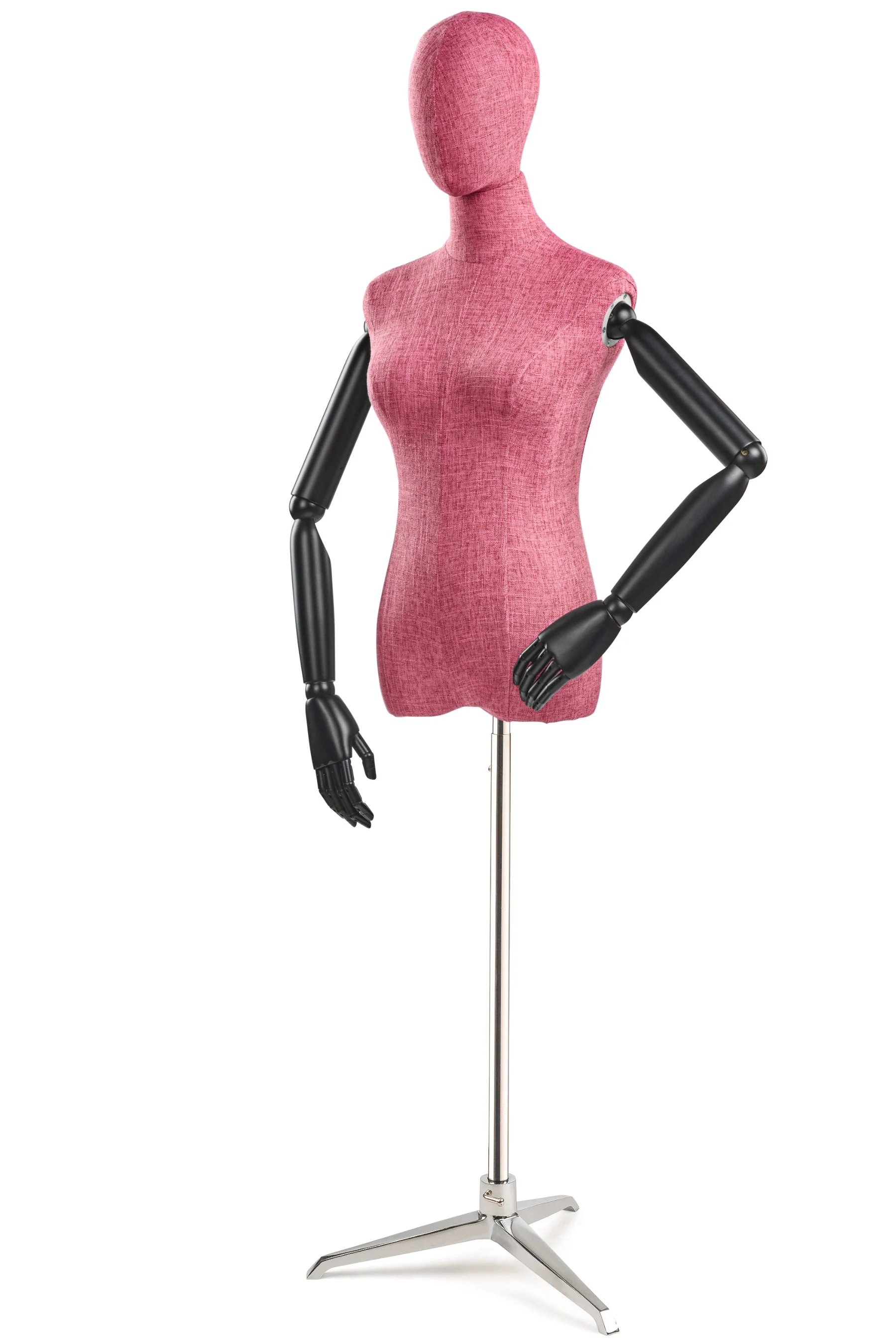 Female Display Dress Form on Metal Tripod Base (Head & Arms Version) - Image 76