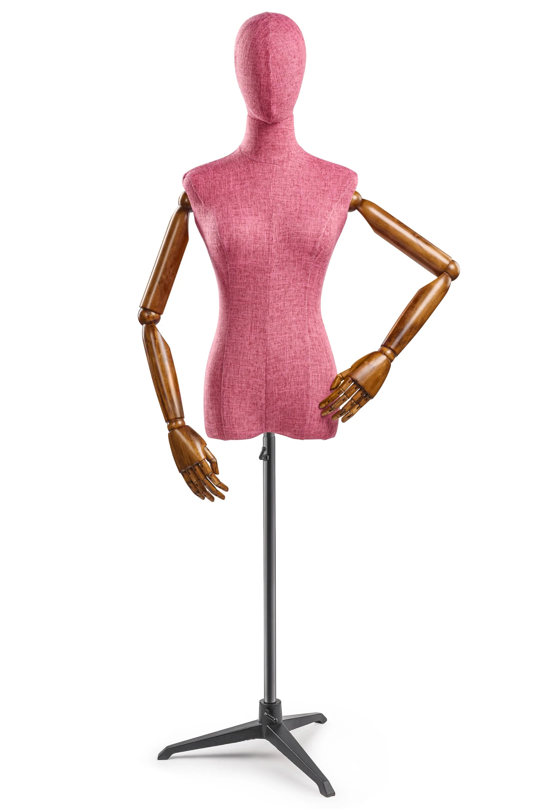 Female Display Dress Form on Metal Tripod Base (Head & Arms Version) - Image 77