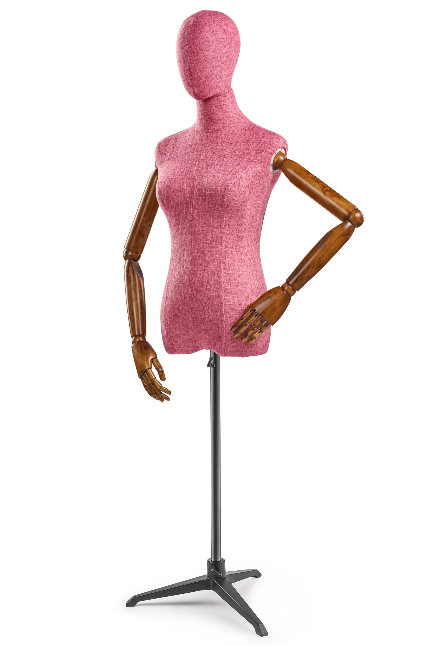 Female Display Dress Form on Metal Tripod Base (Head & Arms Version) - Image 78