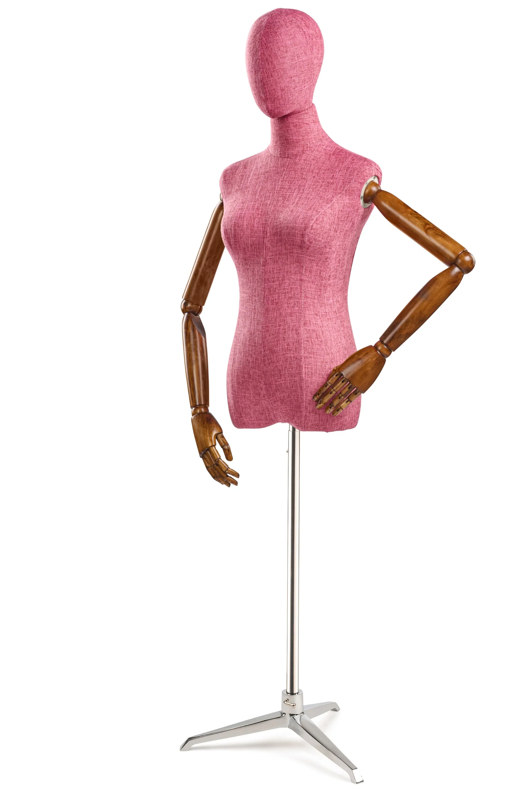 Female Display Dress Form on Metal Tripod Base (Head & Arms Version) - Image 82