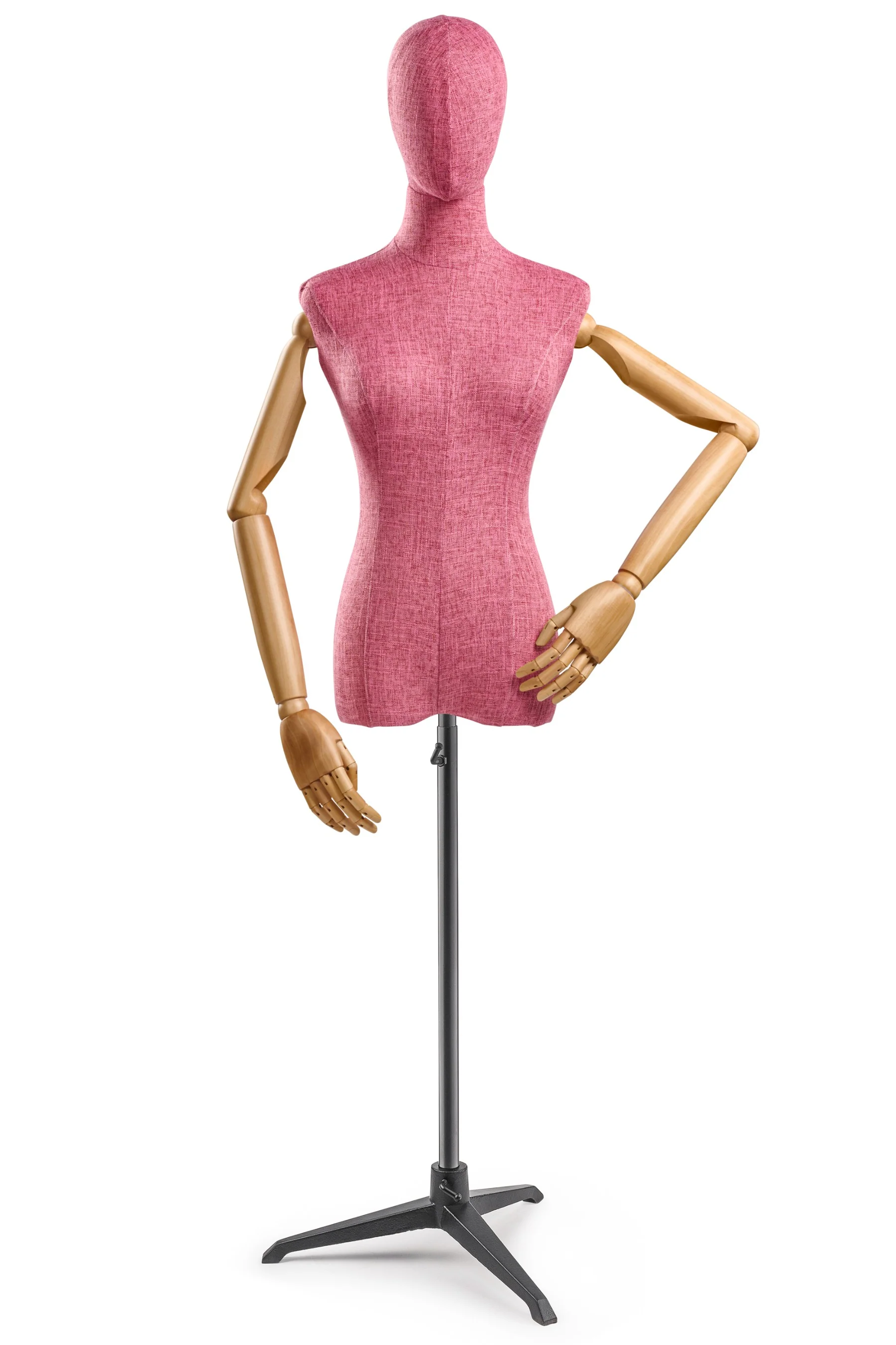 Female Display Dress Form on Metal Tripod Base (Head & Arms Version) - Image 83