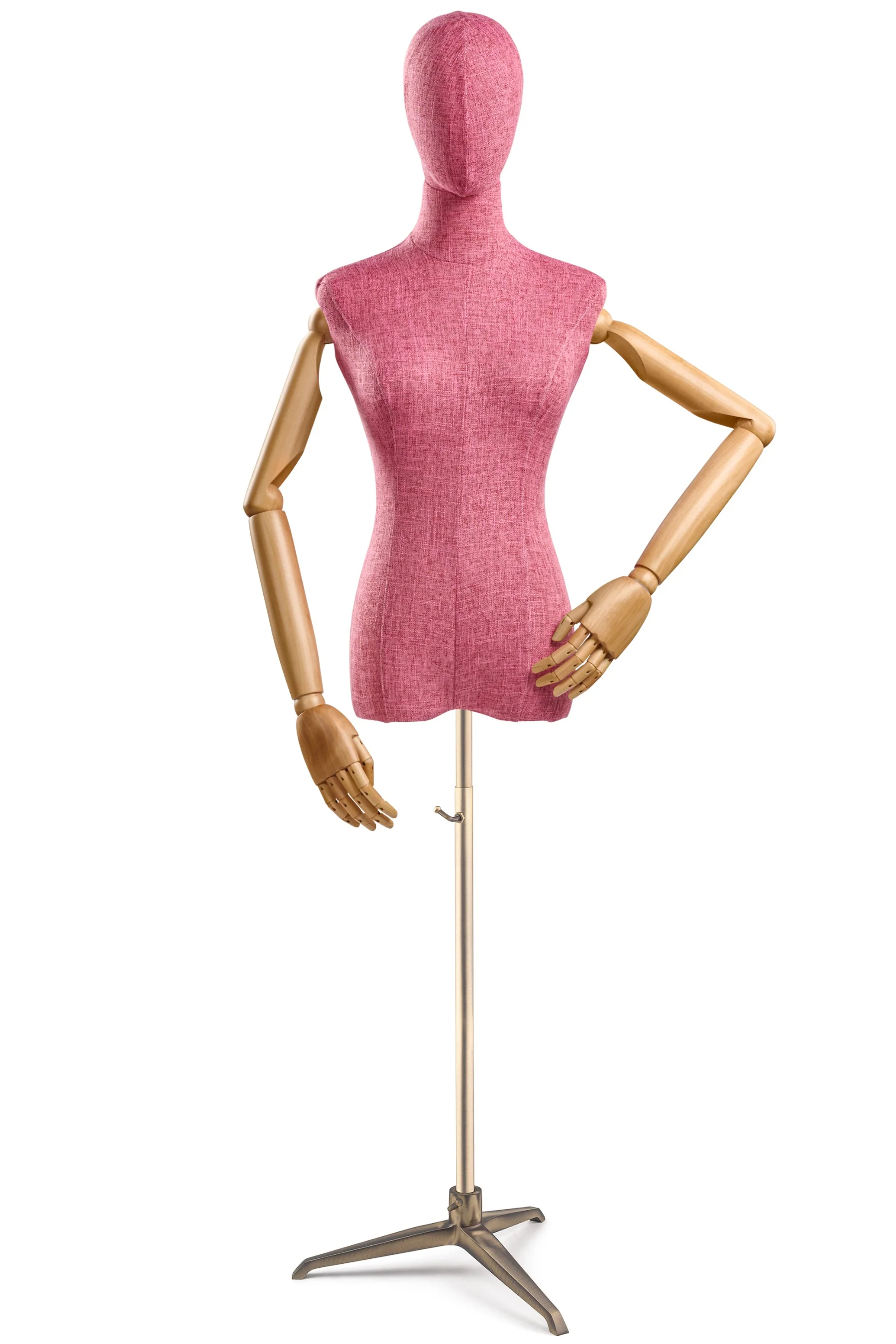 Female Display Dress Form on Metal Tripod Base (Head & Arms Version) - Image 85