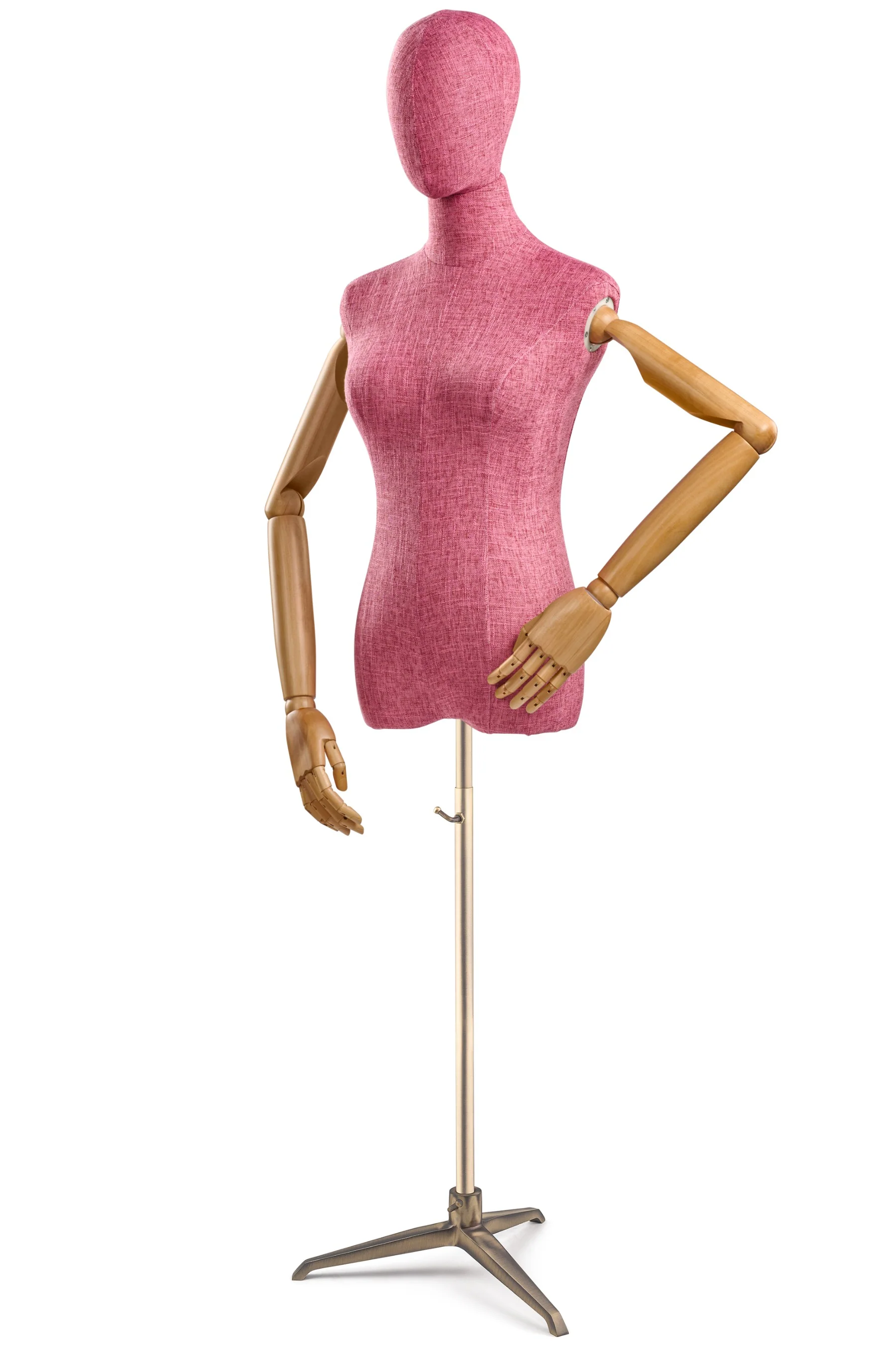 Female Display Dress Form on Metal Tripod Base (Head & Arms Version) - Image 86