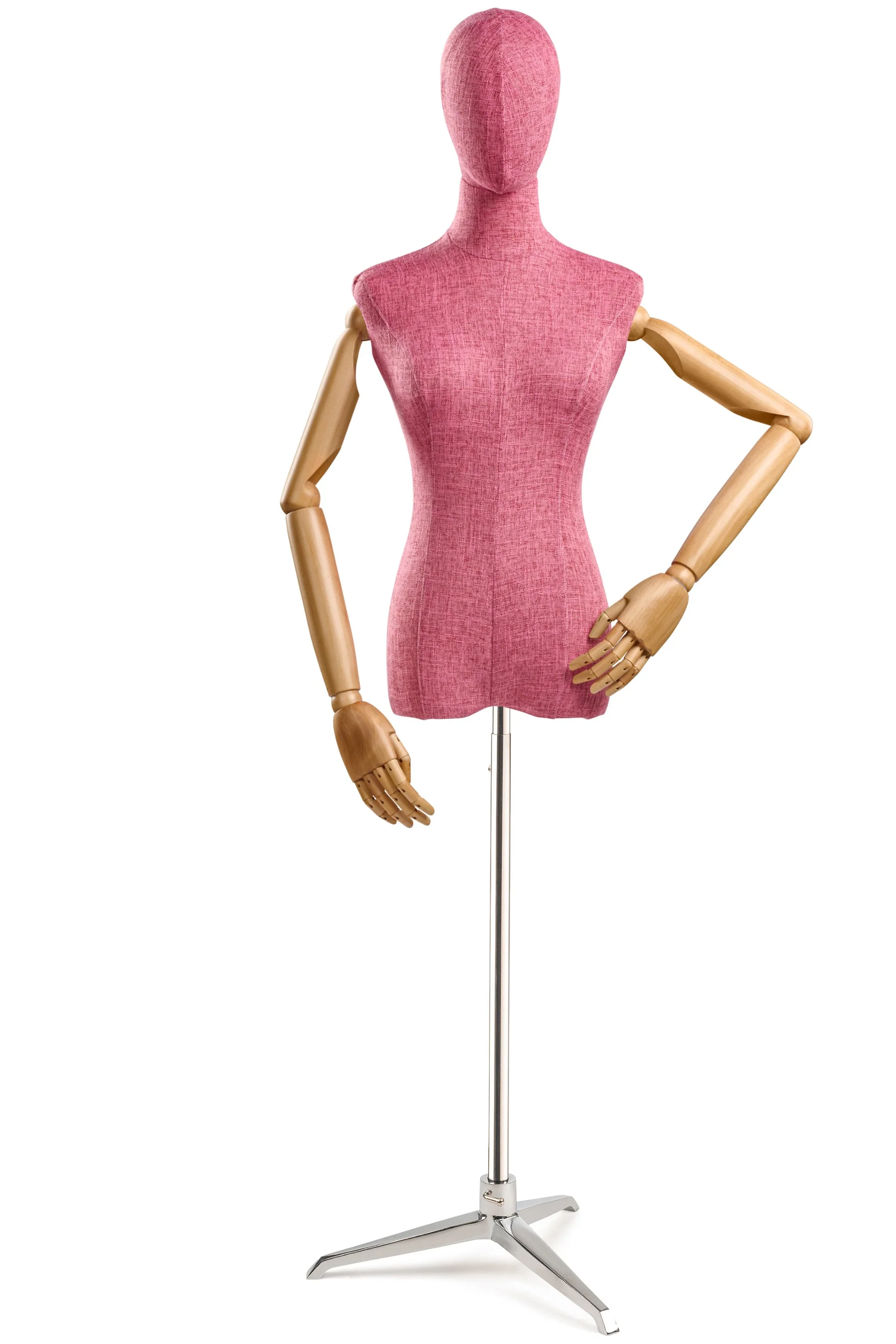 Female Display Dress Form on Metal Tripod Base (Head & Arms Version) - Image 87