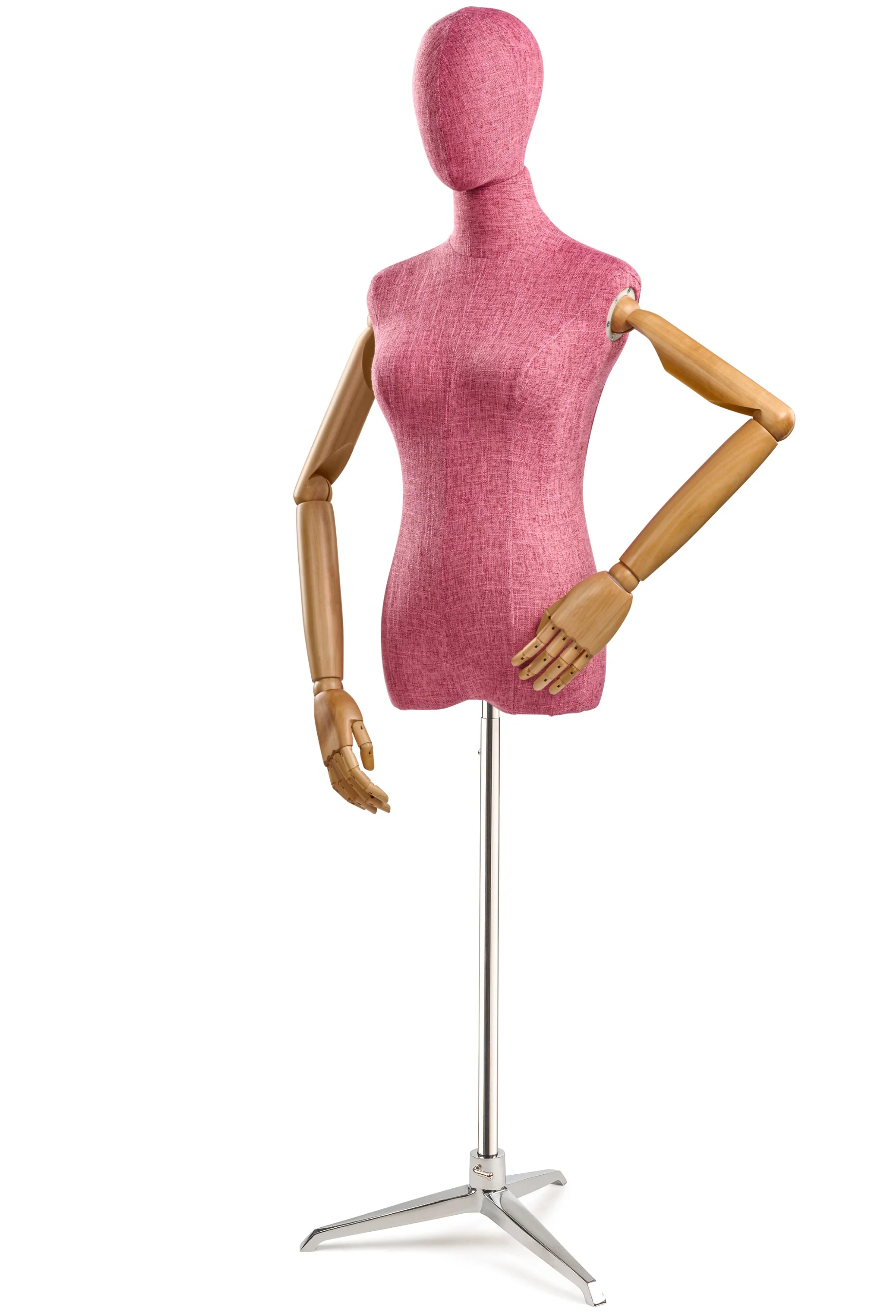Female Display Dress Form on Metal Tripod Base (Head & Arms Version) - Image 88