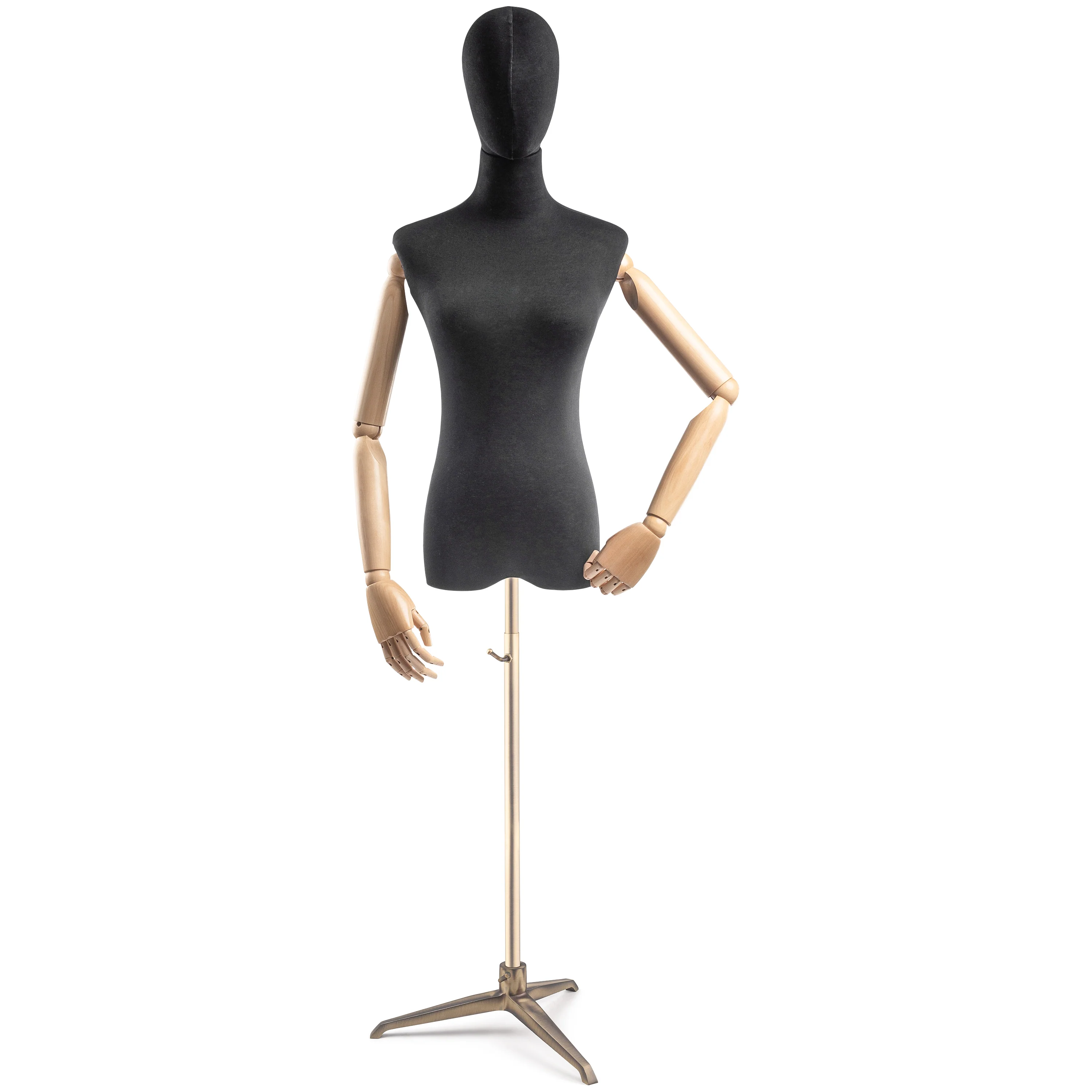Female Display Dress Form on Metal Tripod Base (Head & Arms Version) - Image 91
