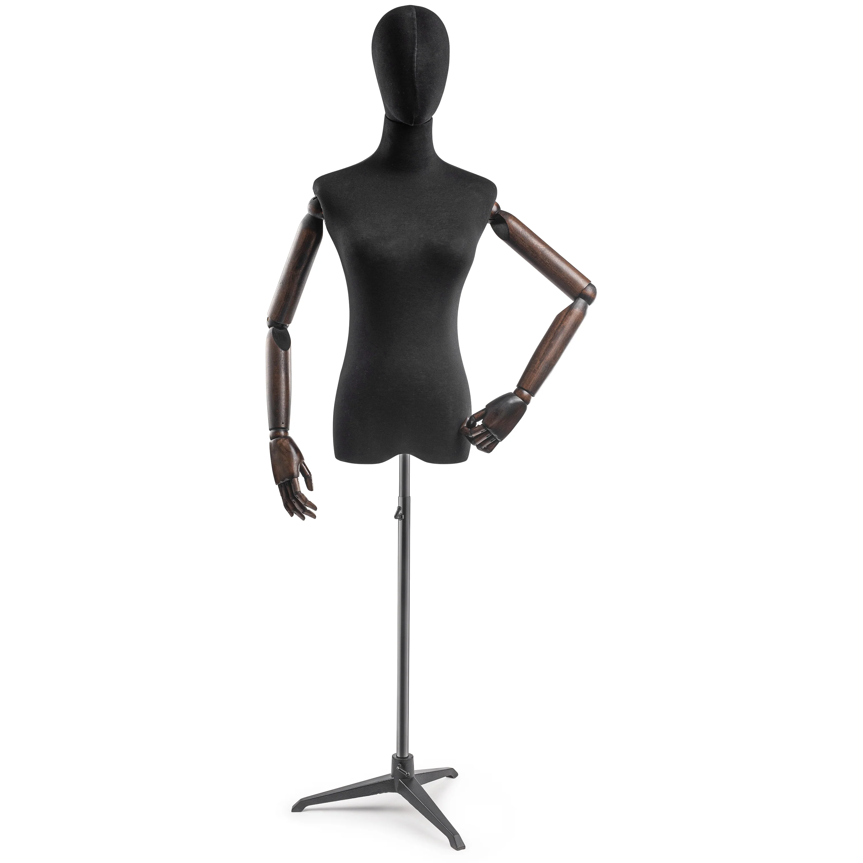 Female Display Dress Form on Metal Tripod Base (Head & Arms Version) - Image 93
