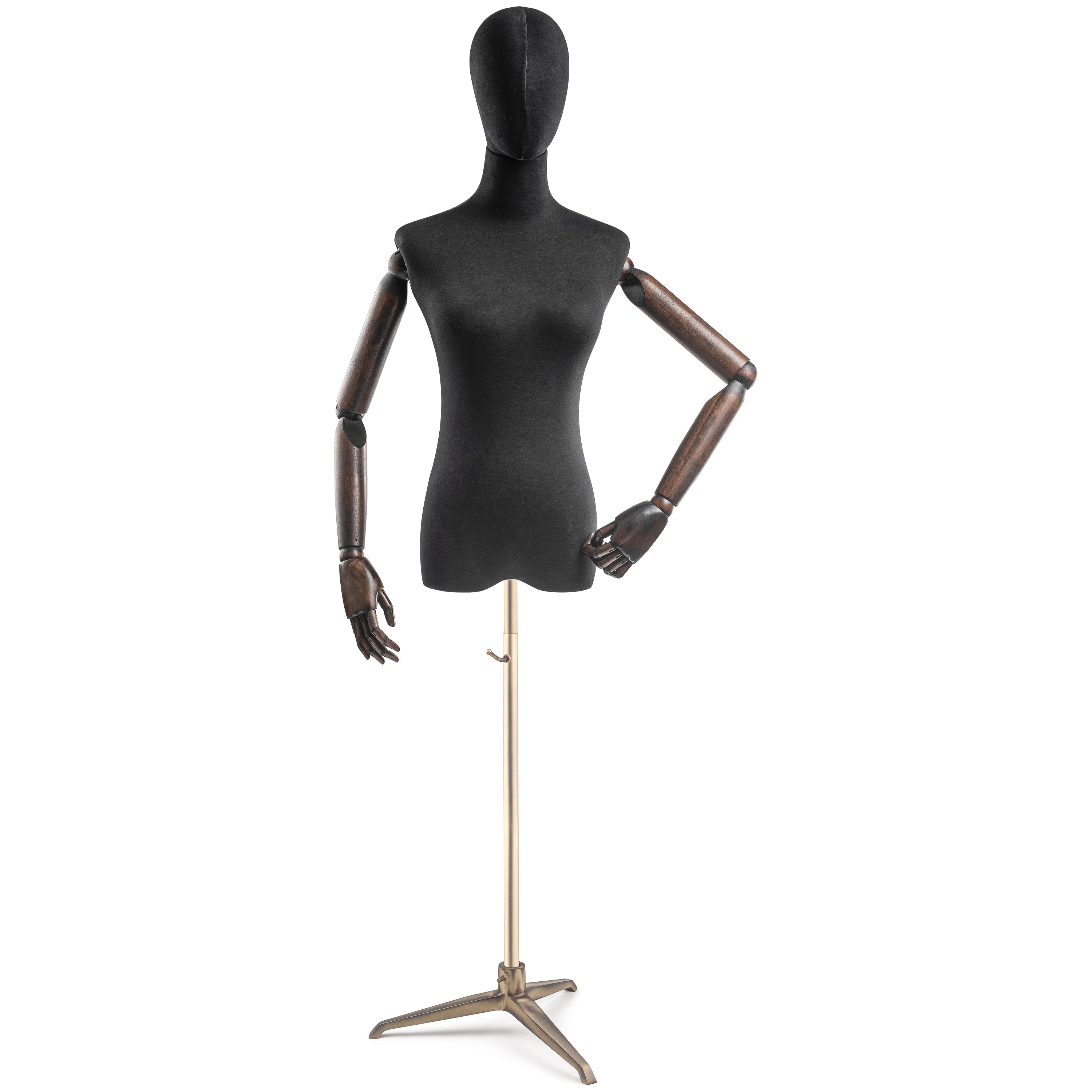 Female Display Dress Form on Metal Tripod Base (Head & Arms Version) - Image 94