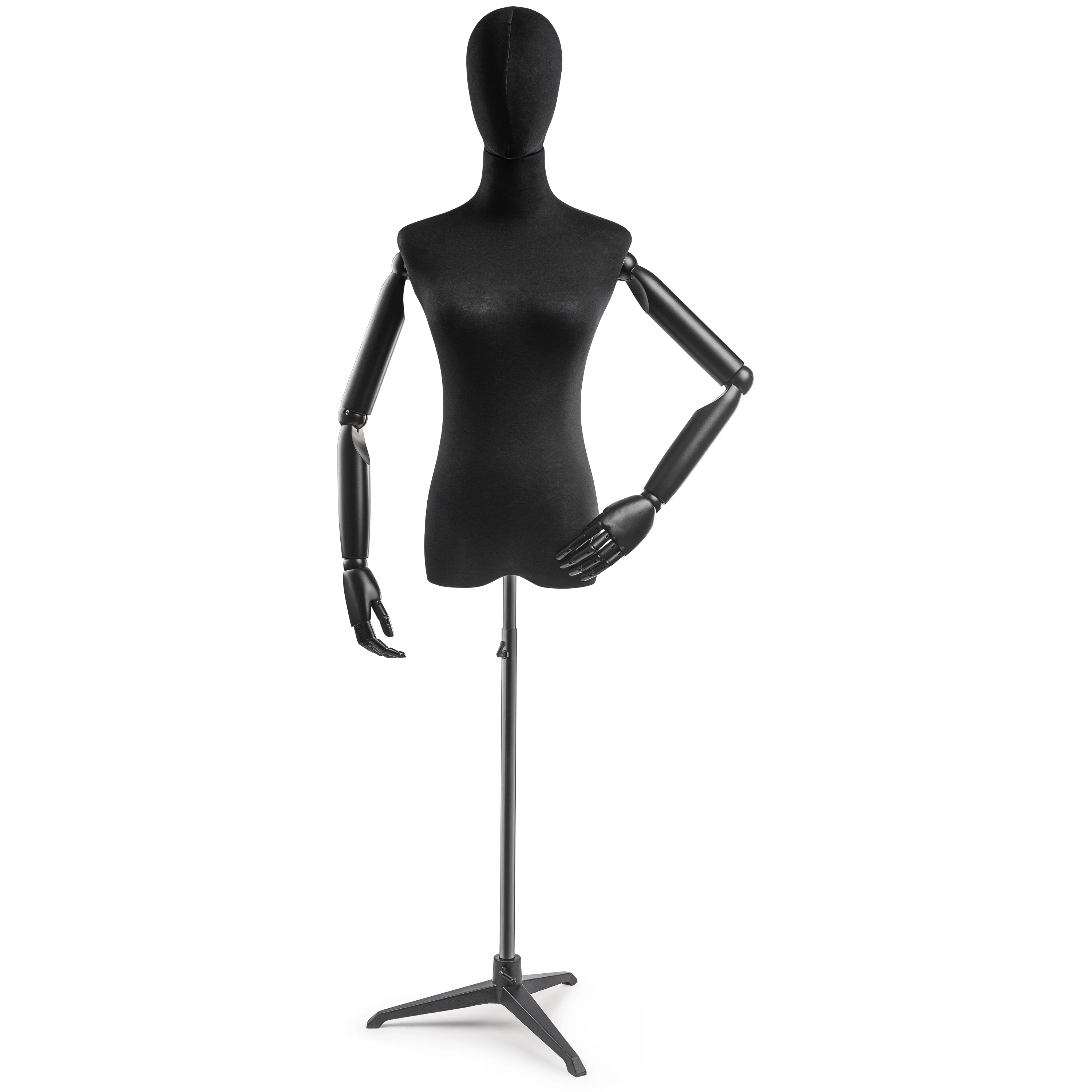 Female Display Dress Form on Metal Tripod Base (Head & Arms Version) - Image 96