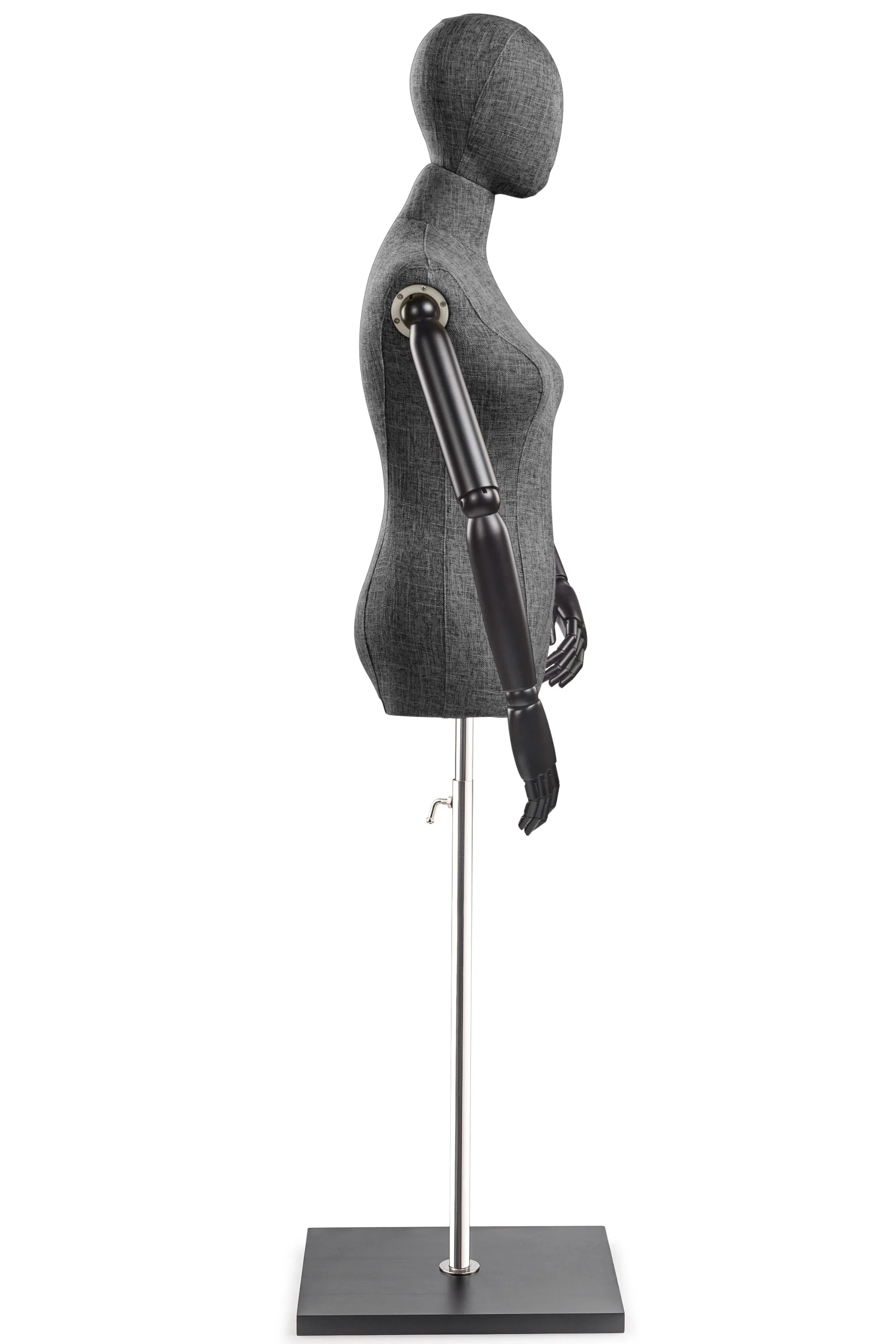 Female Display Dress Form on Wood Flat Base (Head & Arms Version) - Image 47