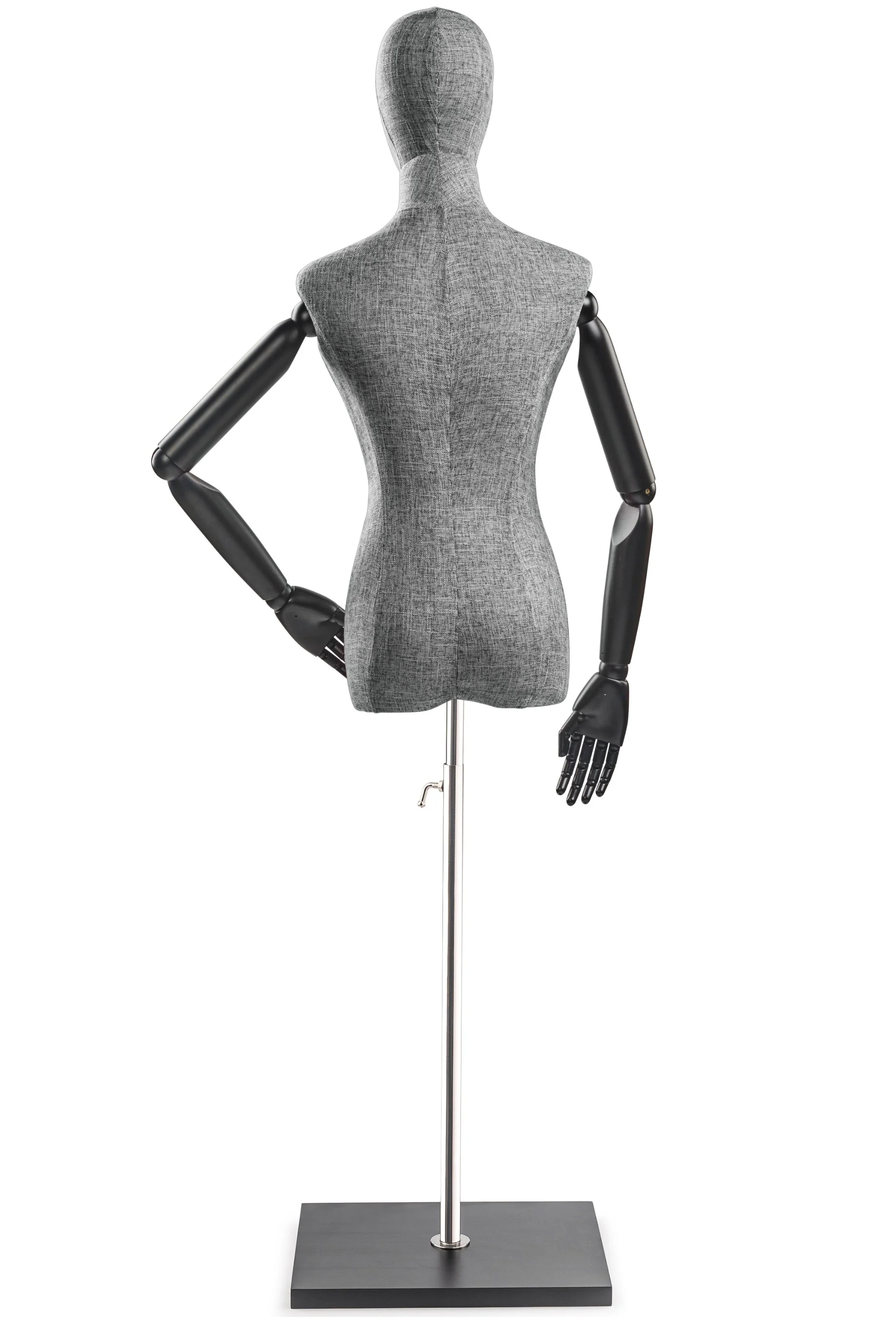 Female Display Dress Form on Wood Flat Base (Head & Arms Version) - Image 61