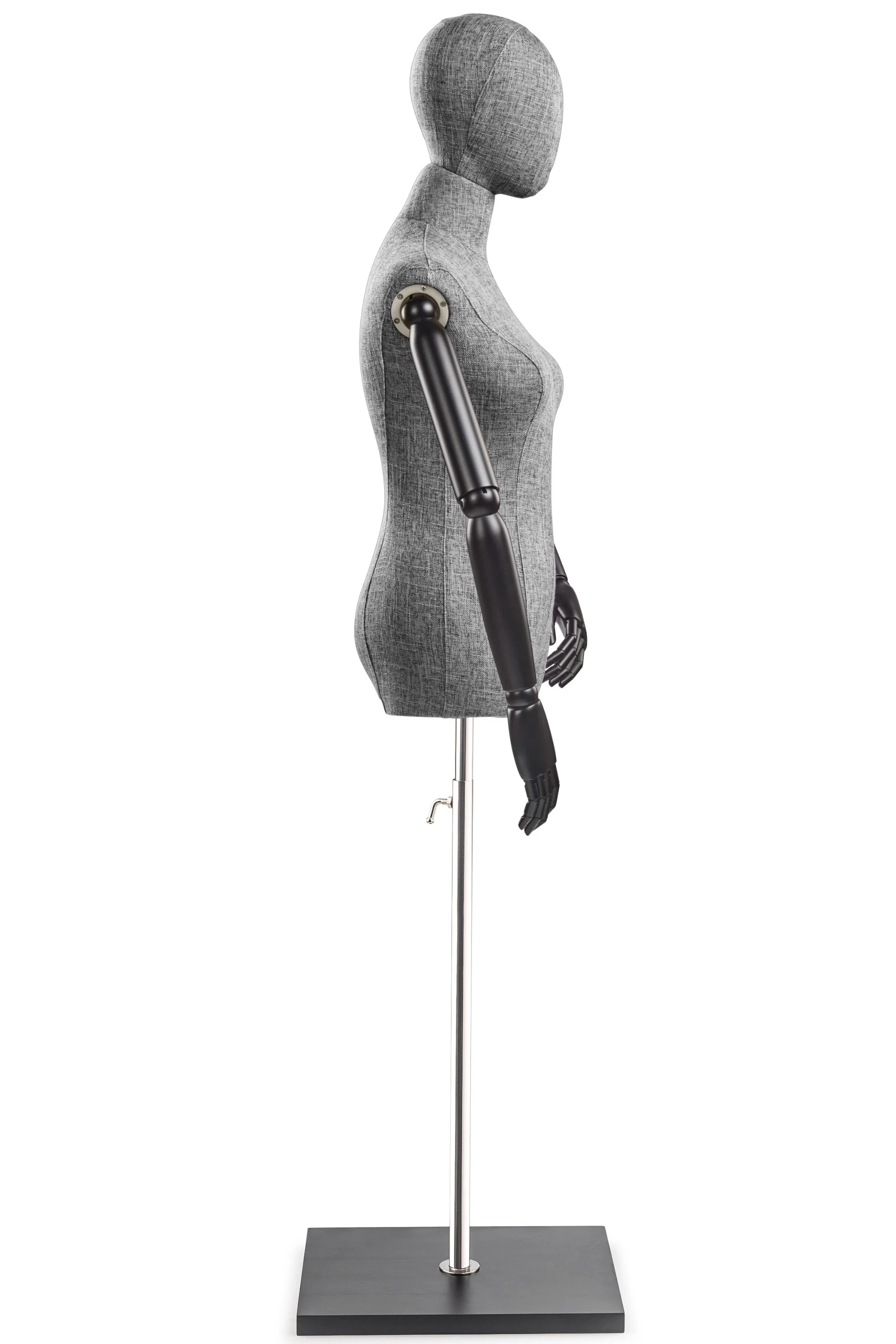 Female Display Dress Form on Wood Flat Base (Head & Arms Version) - Image 62