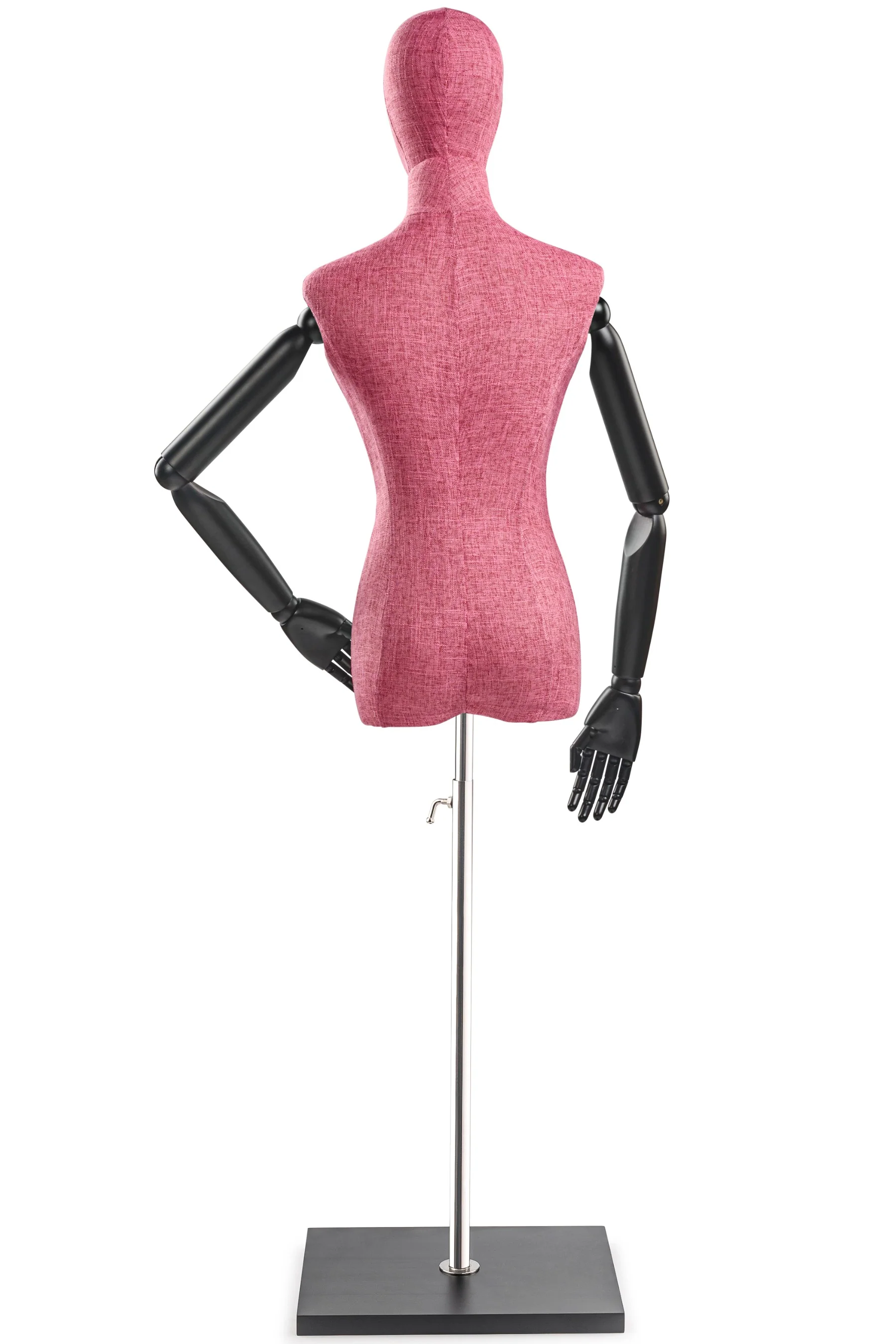Female Display Dress Form on Wood Flat Base (Head & Arms Version) - Image 76