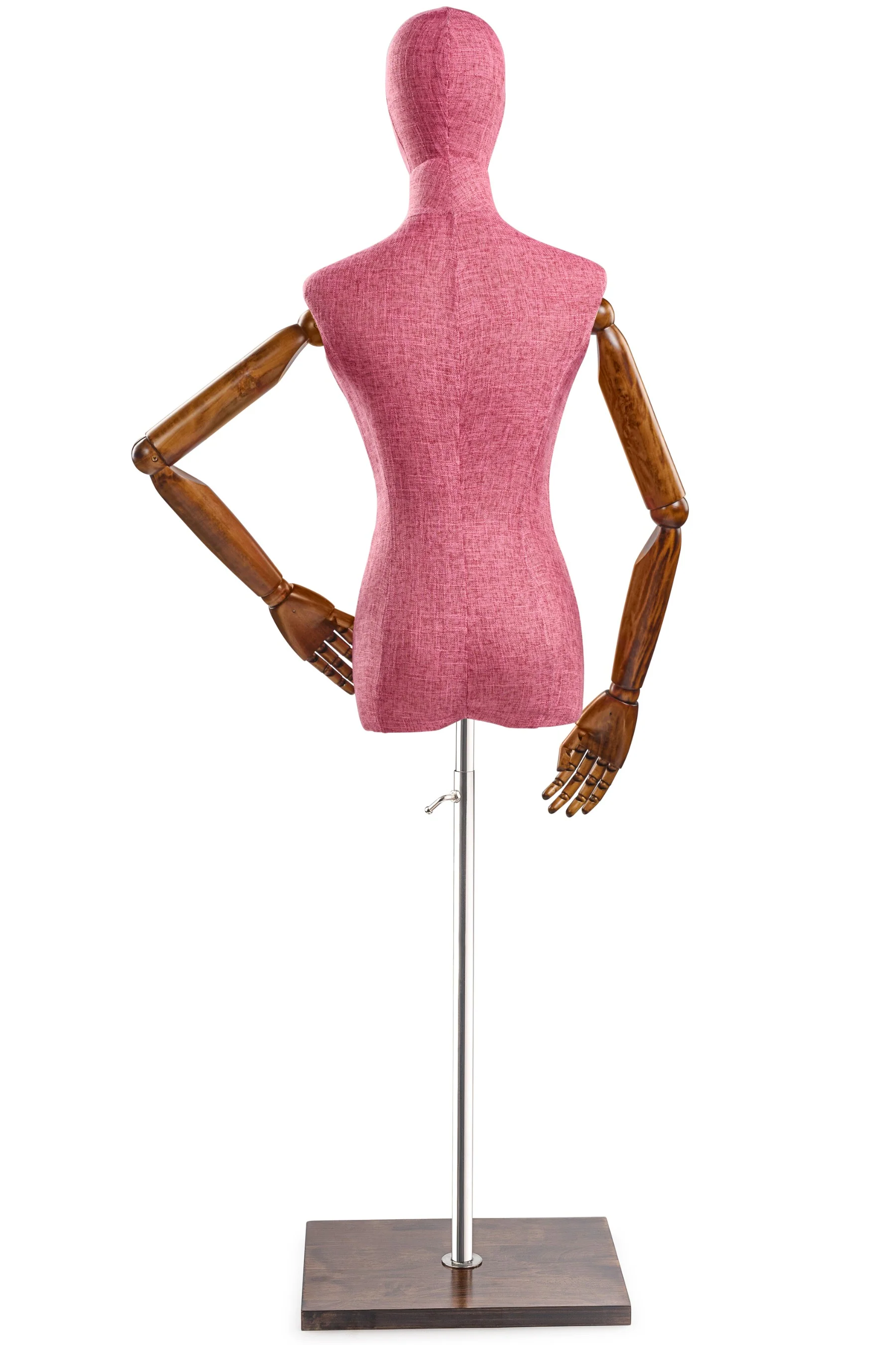 Female Display Dress Form on Wood Flat Base (Head & Arms Version) - Image 81