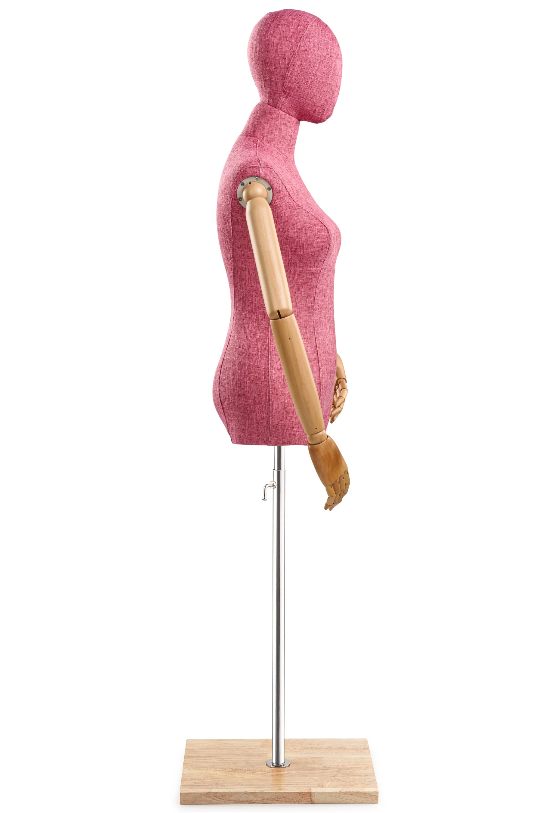 Female Display Dress Form on Wood Flat Base (Head & Arms Version) - Image 87