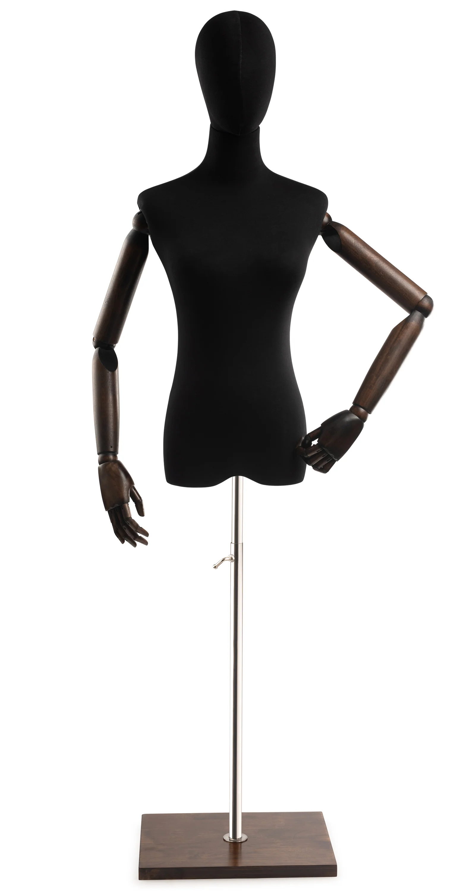 Female Display Dress Form on Wood Flat Base (Head & Arms Version) - Image 88