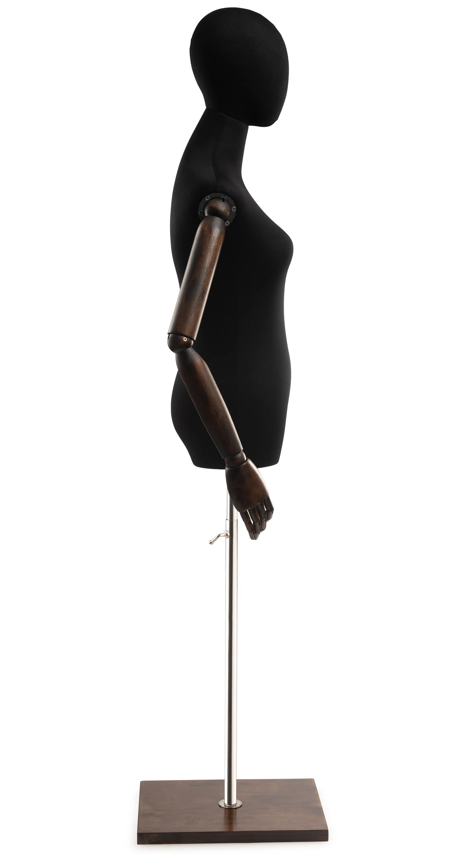 Female Display Dress Form on Wood Flat Base (Head & Arms Version) - Image 90