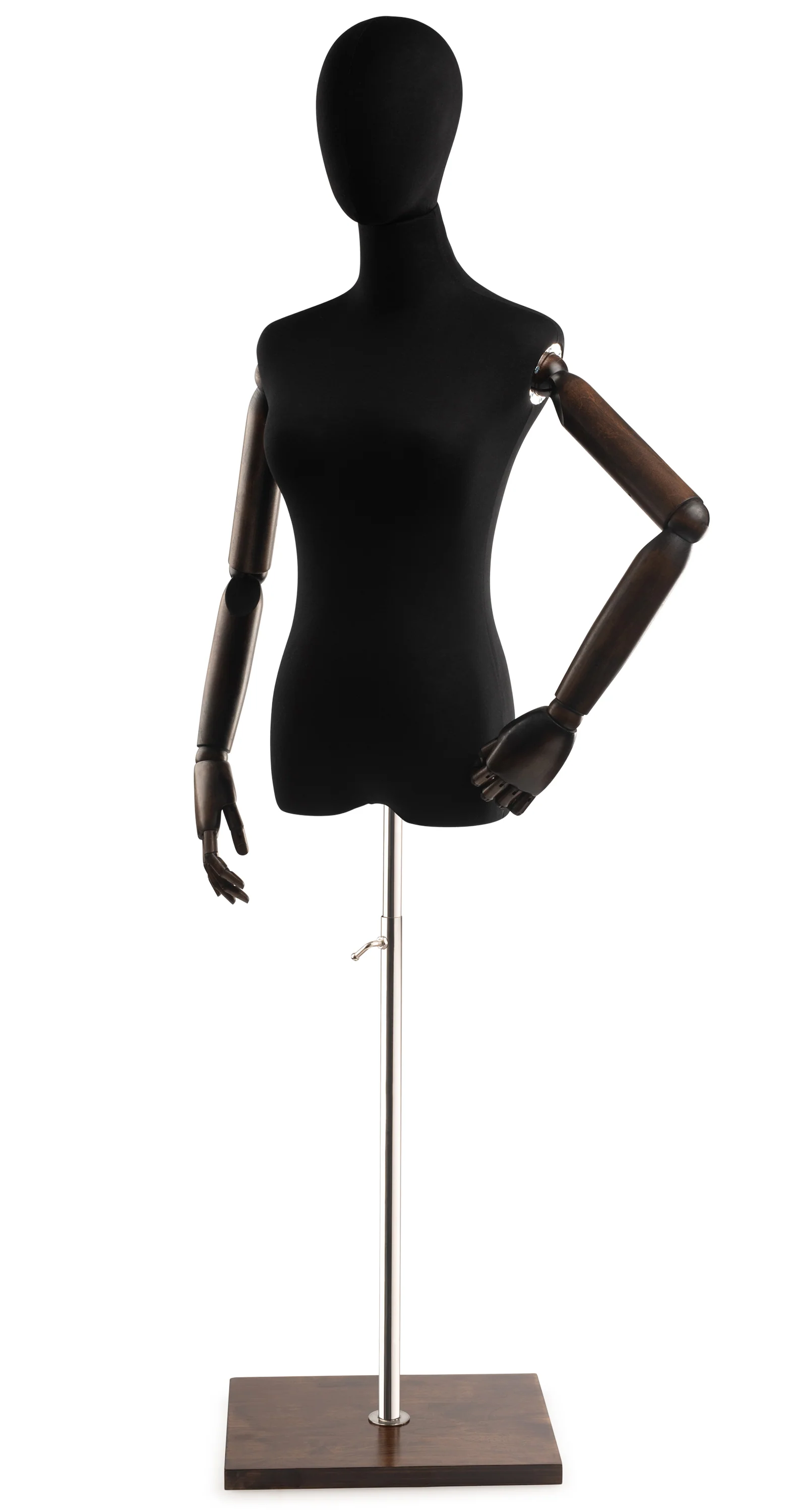 Female Display Dress Form on Wood Flat Base (Head & Arms Version) - Image 91