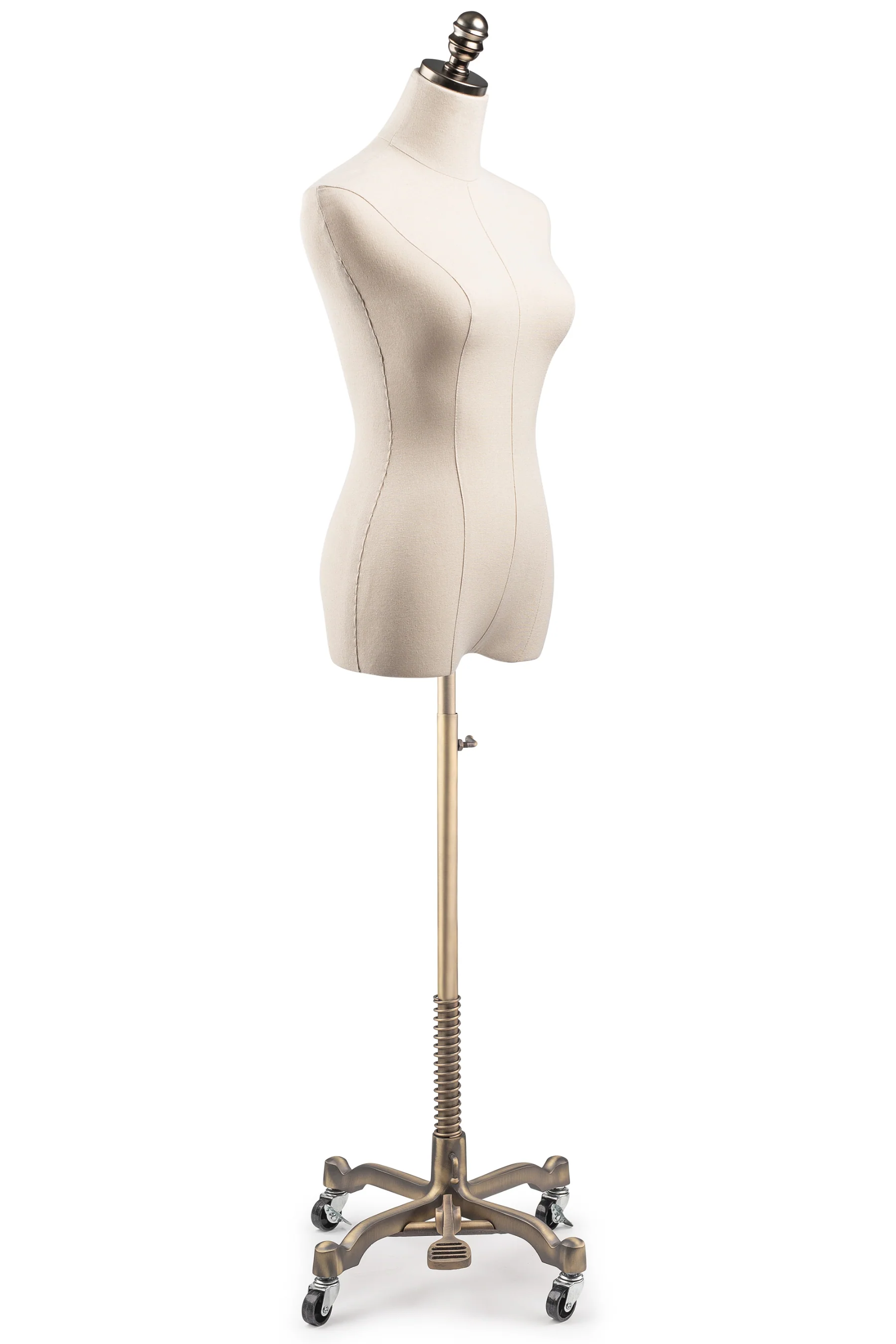 Female Display Dress Form on Metal Rolling Base - Image 12