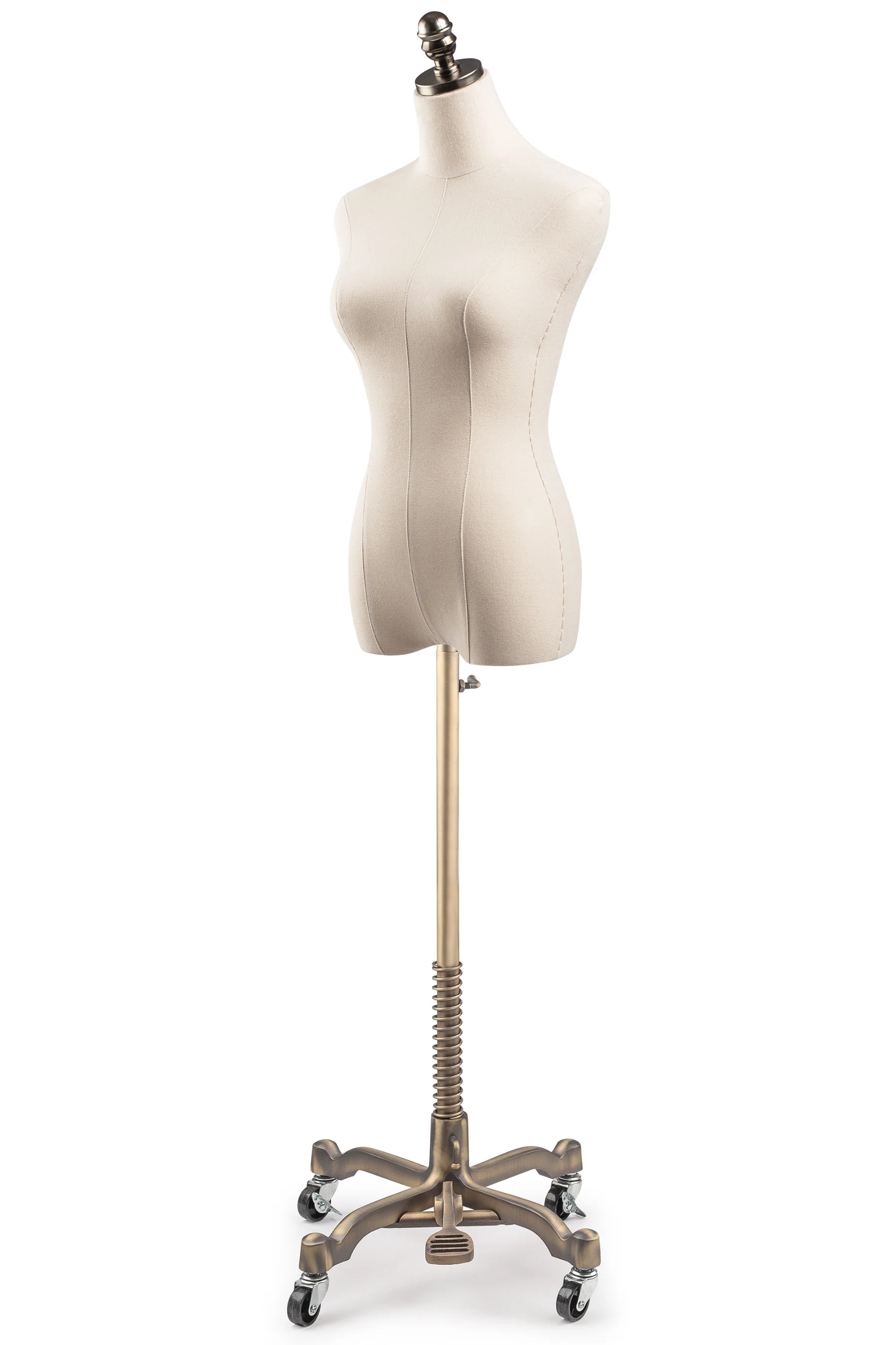 Female Display Dress Form on Metal Rolling Base - Image 13