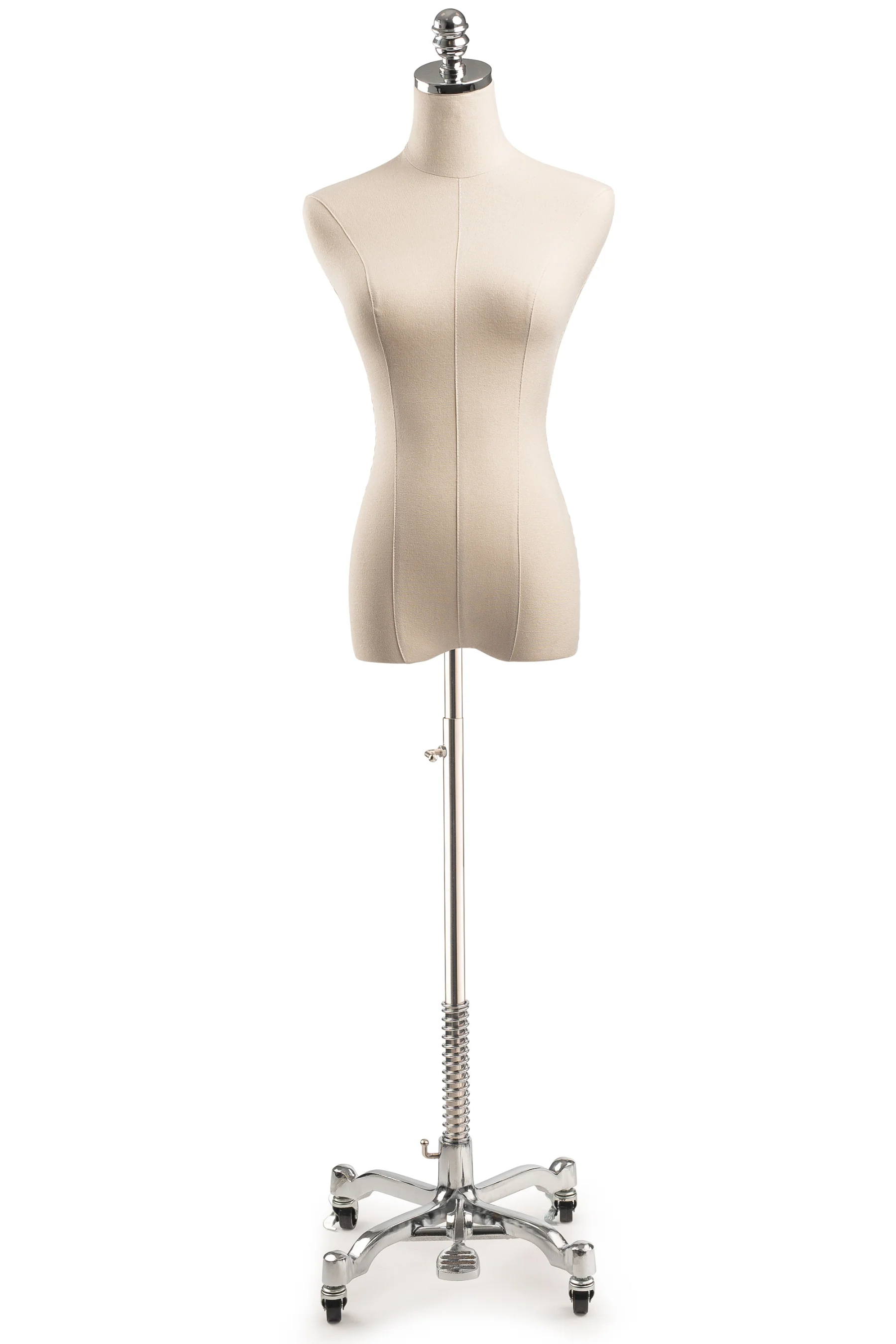 Female Display Dress Form on Metal Rolling Base - Image 17