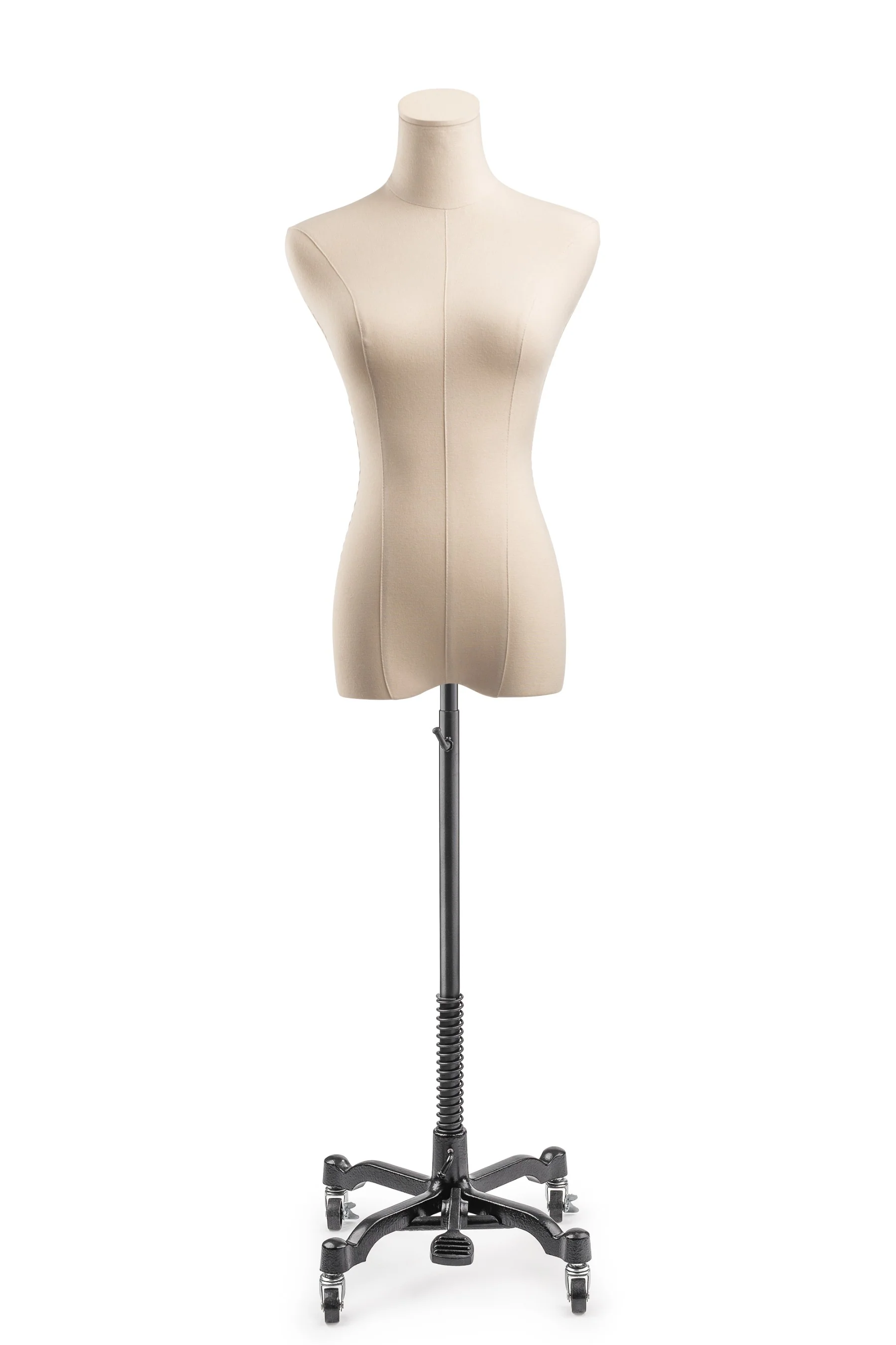 Female Display Dress Form on Metal Rolling Base - Image 3