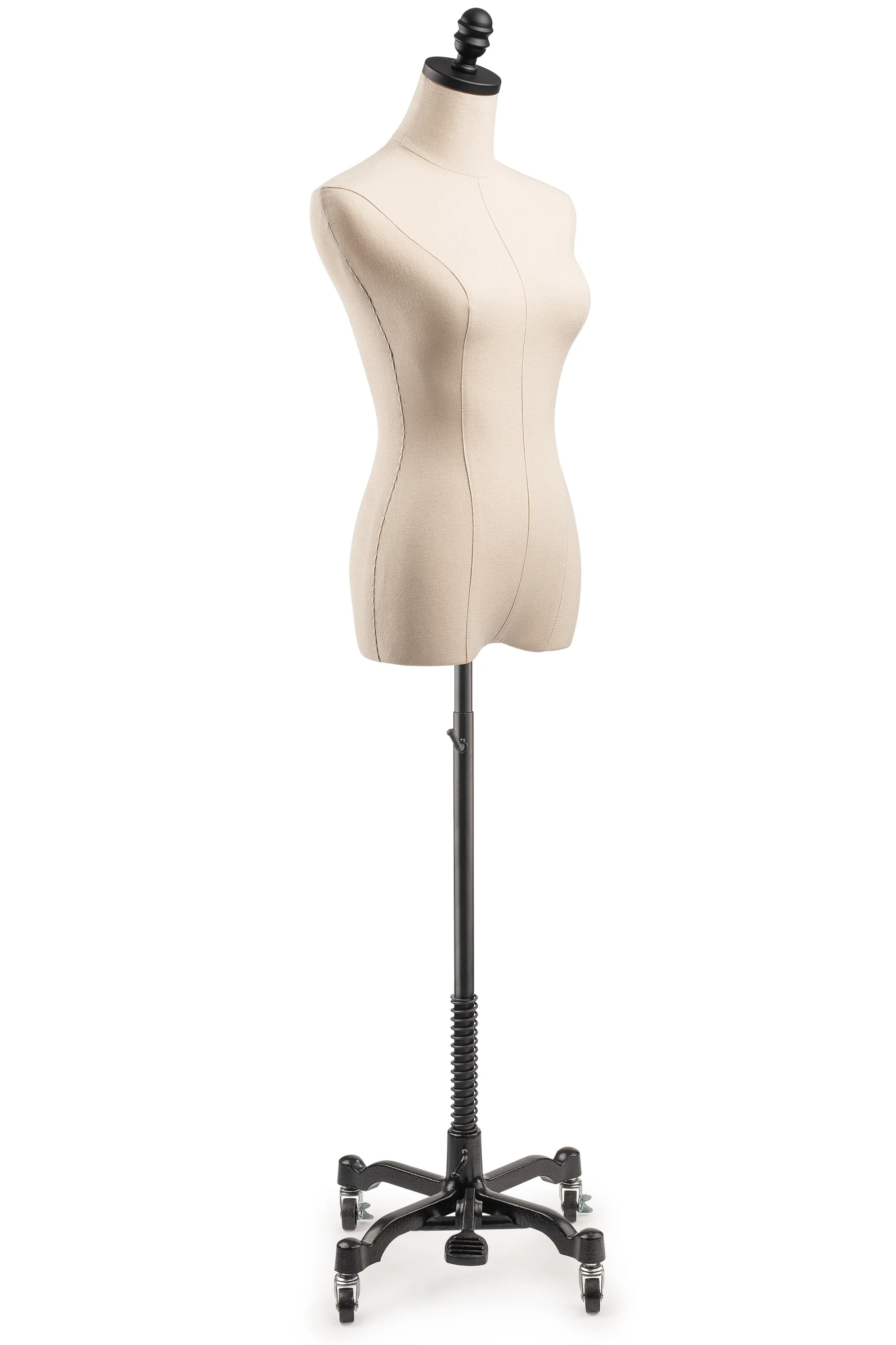 Female Display Dress Form on Metal Rolling Base - Image 4